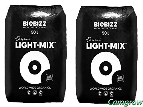 Biobizz - Ekologiczna ziemia do kwiatów, uniwersalna mieszanka, lekka mieszanka i próchnica do robaków – 2 x lekka mieszanka, 50 l