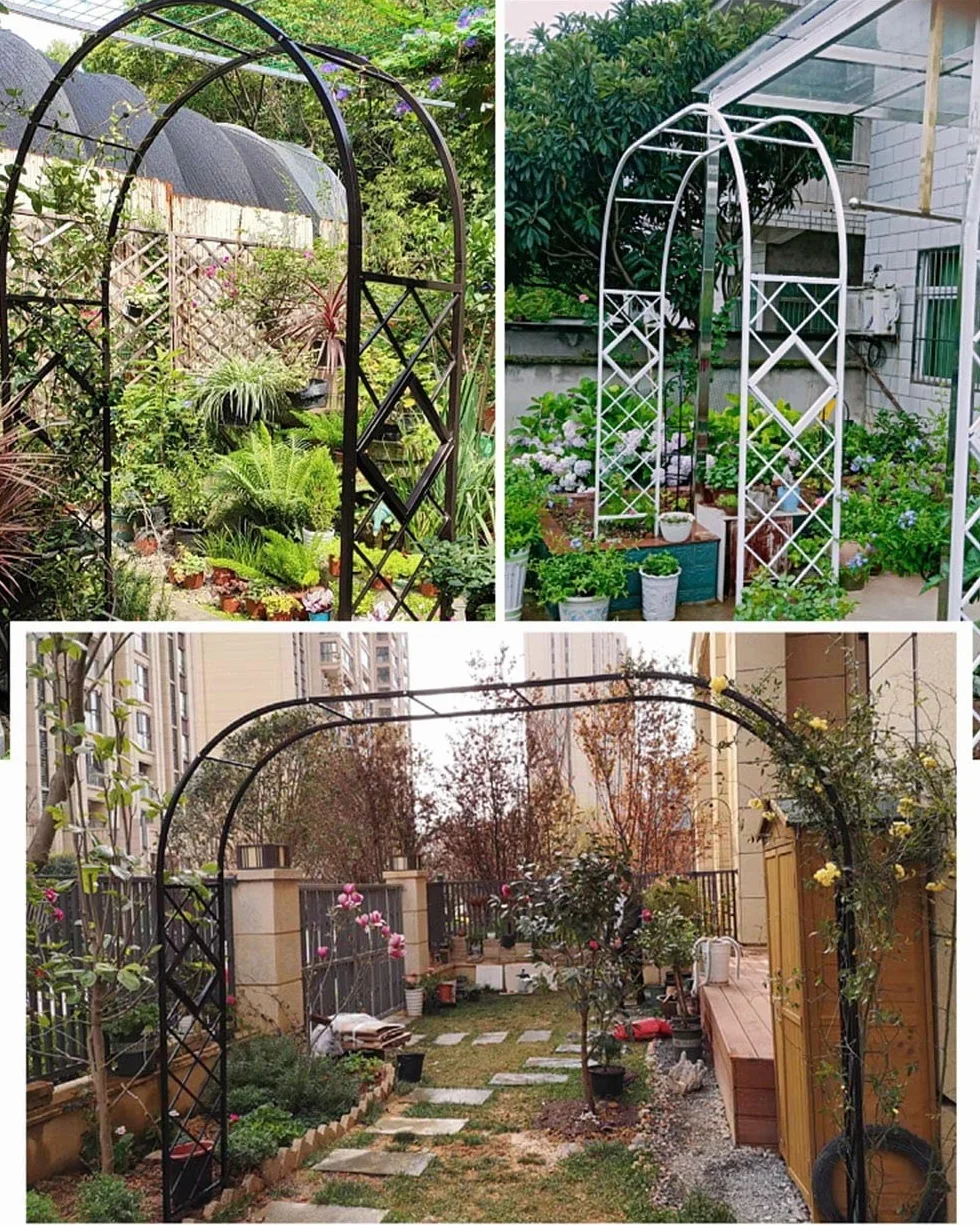 Łuk ("en":"Łuk ogrodowy łuk różany łuk do roślin pnących 140x230cm 220x230cm 180x270cm 360x70cm pergola metalowa kratka z podstawą czarny/brązowy/ciemnozielony/biały (kolor: zielony, rozmiar: 220