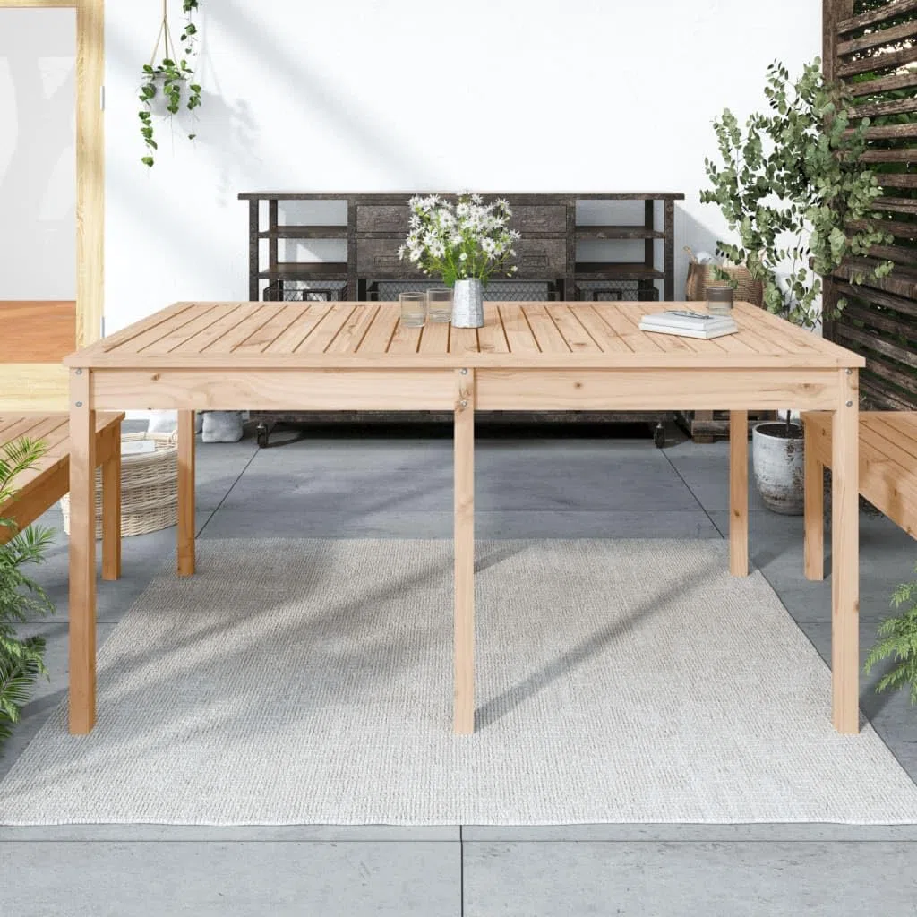 Stół ogrodowy lite drewno sosnowe 159,5 x 82,5 x 76 cm | Wytrzymały blat stołu, stabilna rama drewniana, na taras i balkon, instrukcja montażu w zestawie