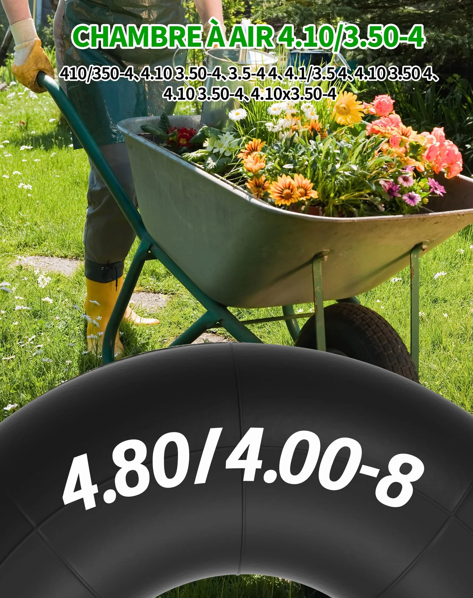 2 x dętka 4.10/3.50-4 dętka opona 4.10 3.50-4 dętka do taczki z zaworem kątowym TR87 dętka do opon dla taczek, wózków ręcznych, przyczep ogrodowych, kosiarek do trawy
