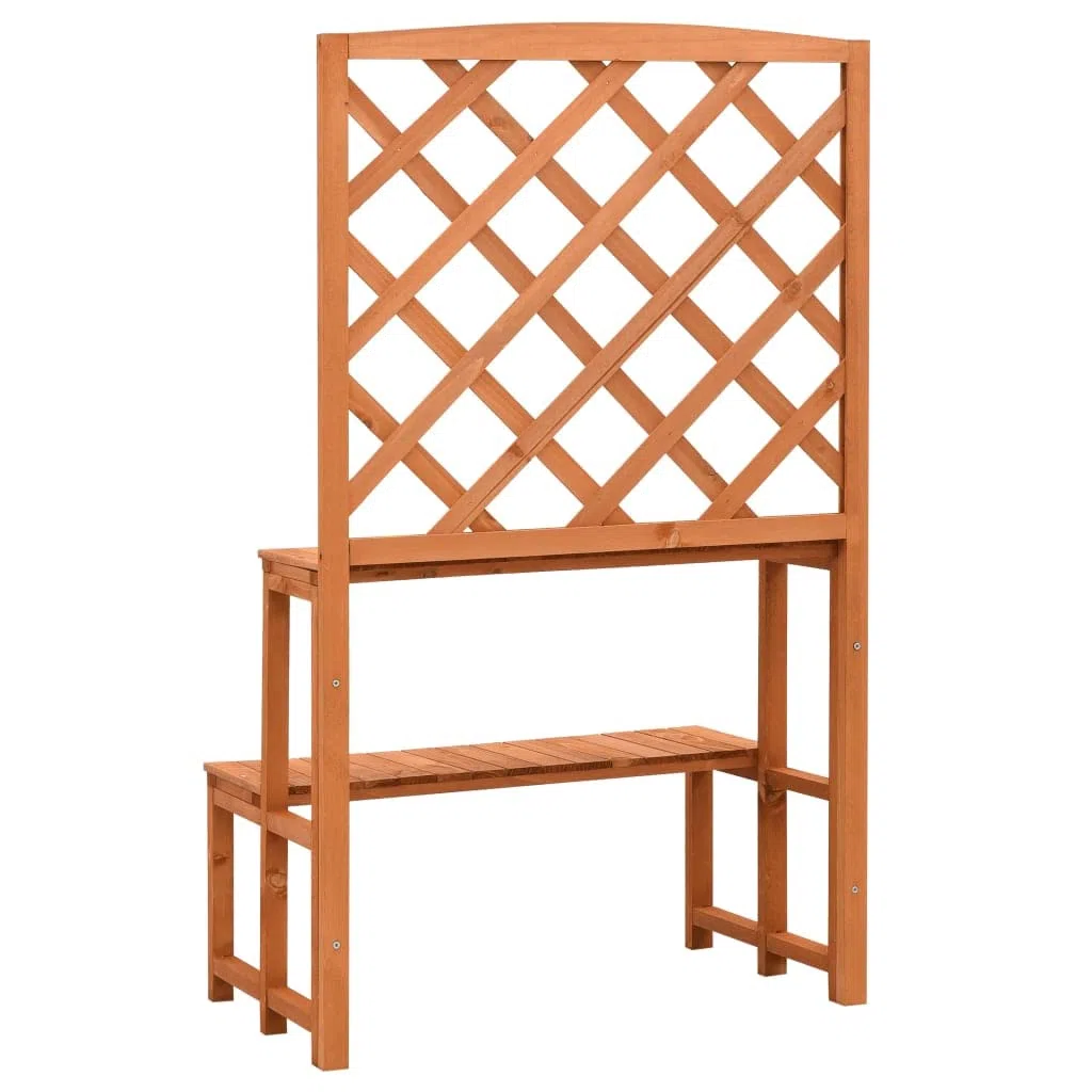 Stojak na rośliny Krata Drewniany Jodła 70x42x120cm | Półki o podwójnej wysokości, do ogrodu, balkonu, patio, idealne do pnączy