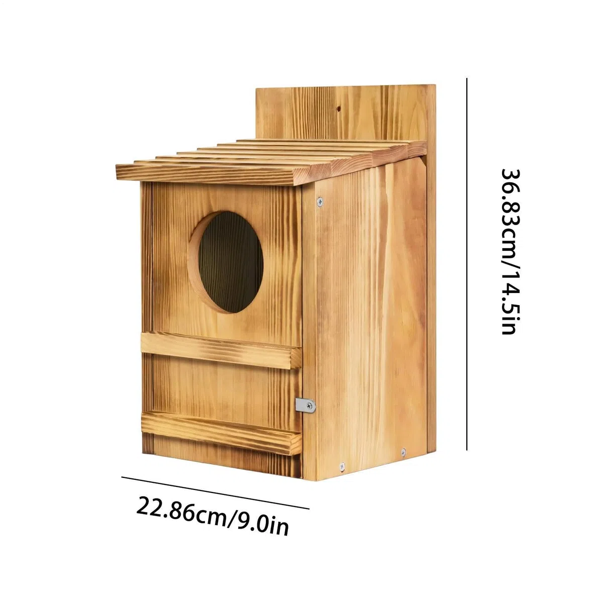 Zewnętrzny Domek Dla Sów 36,8 x 22,8 cm wodoodporne siedlisko z grzędą dla | Drewniane Schronienie Sów Z Śrubami Montażowymi Do Obserwacji Dzikiej Przyrody Na Drzewie W