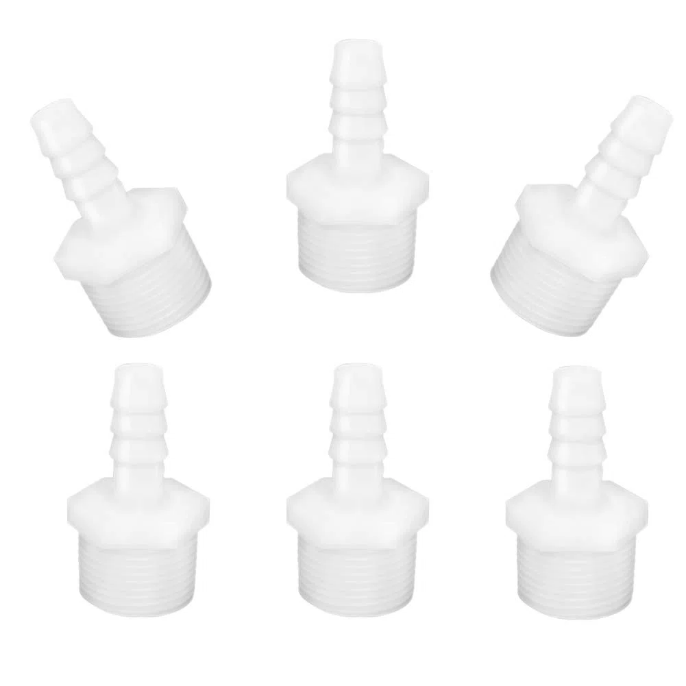 Złączki węży Barb 1/2" Barb X 1/2" NPT Gwint Męski Plastikowy Adapter Złączki Rur (opakowanie 6 szt.)