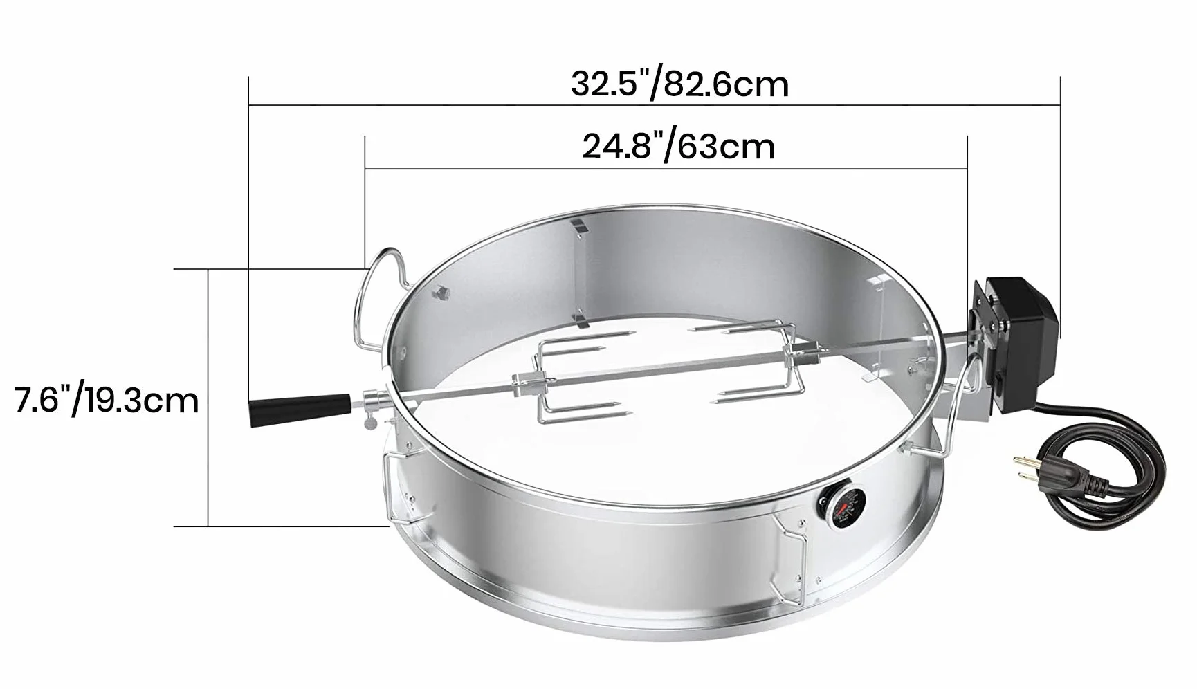 onlyfire Zestaw pierścieni do pizzy ze stali nierdzewnej 57 cm