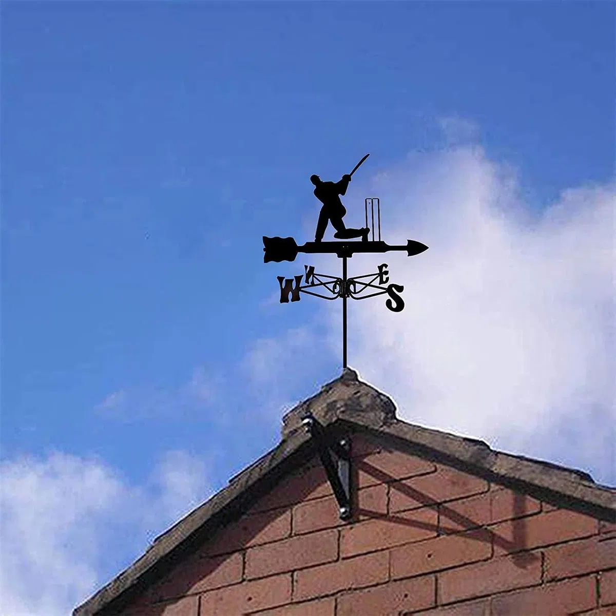 Metalowa wiatrowskaz, wiatrowskaz baseballowy Dekoracyjna wiatrowskaz Weathervane Garden Mount Yard Stake, Iron Weather Vane Farm Trwała scena, narzędzie pomiarowe Budowa palików o