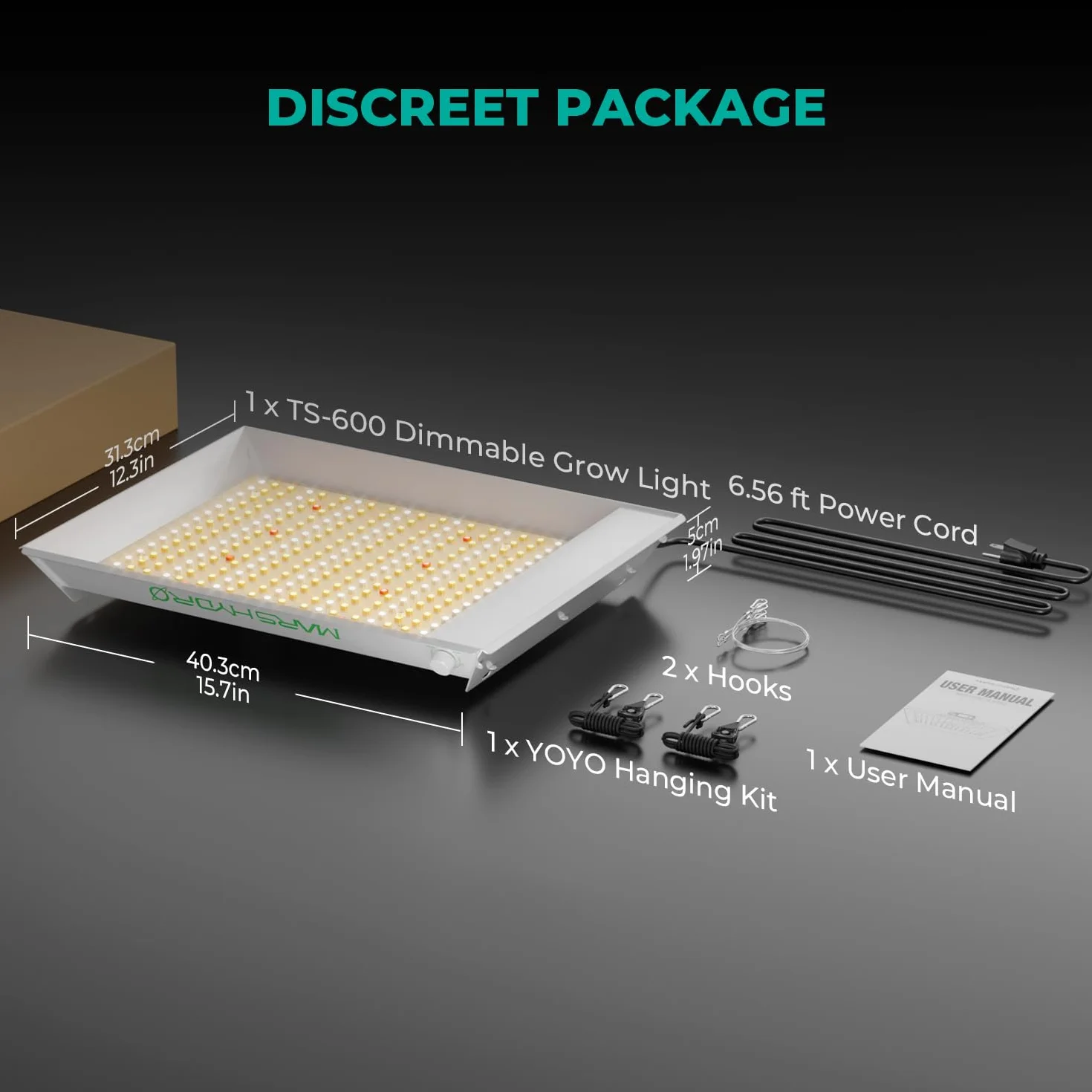 Mars Hydro TS600 lampa LED do uprawy roślin pełne spektrum UV IR 45x45 cm 60x60 cm