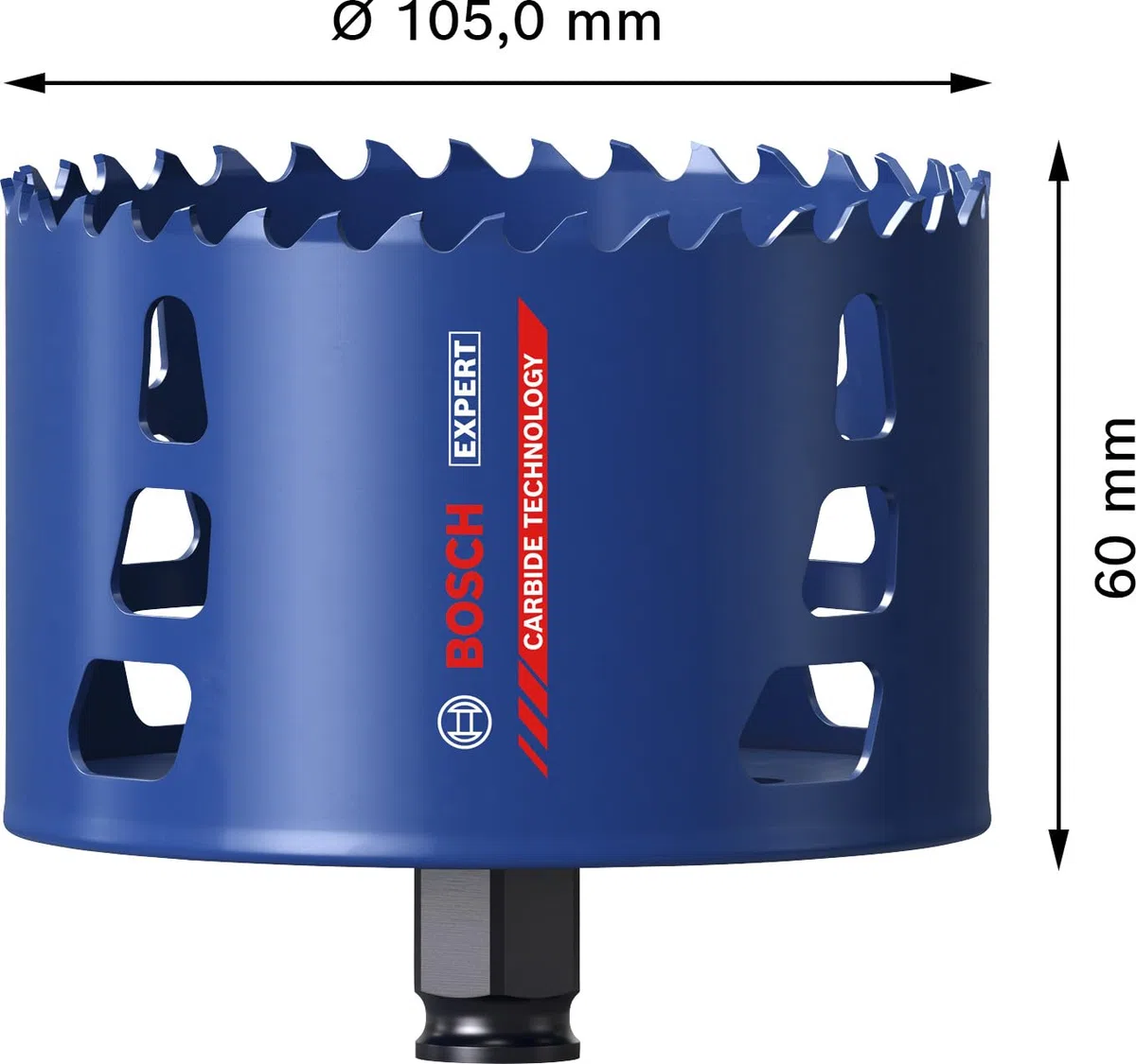 Bosch 1x Piła otwornica EXPERT Multi Material Power Change Plus (do Drewno z metalem, Cegła, Ø 105 mm, Professional Akcesoria Wiertarki)