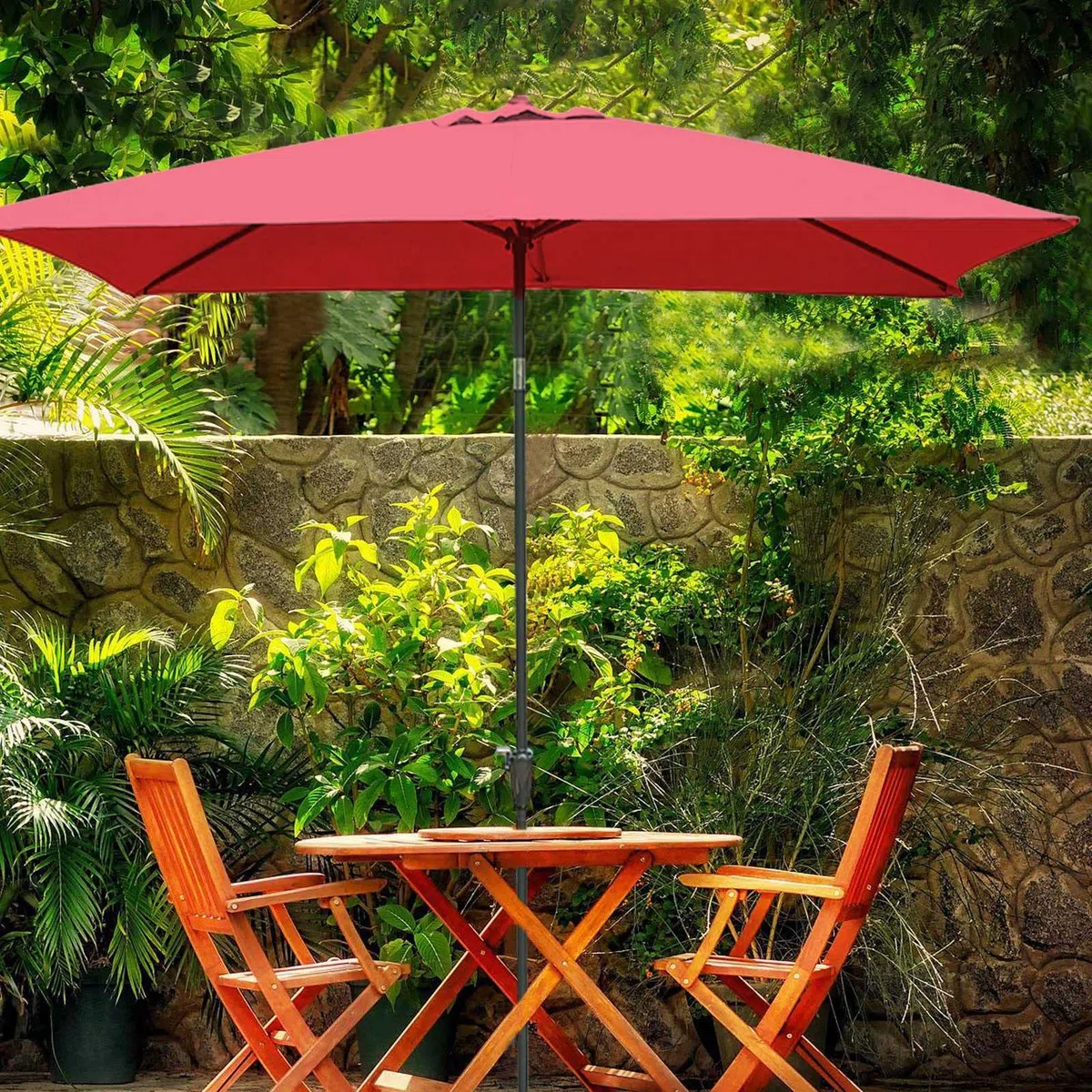 Parasol ogrodowy,Duży parasol ogrodowy, odkryty parasol stołowy do basenu z odpornym na przechylanie i korbę, chroniony przed promieniowaniem UV do trawnika ogrodowego na podwórku