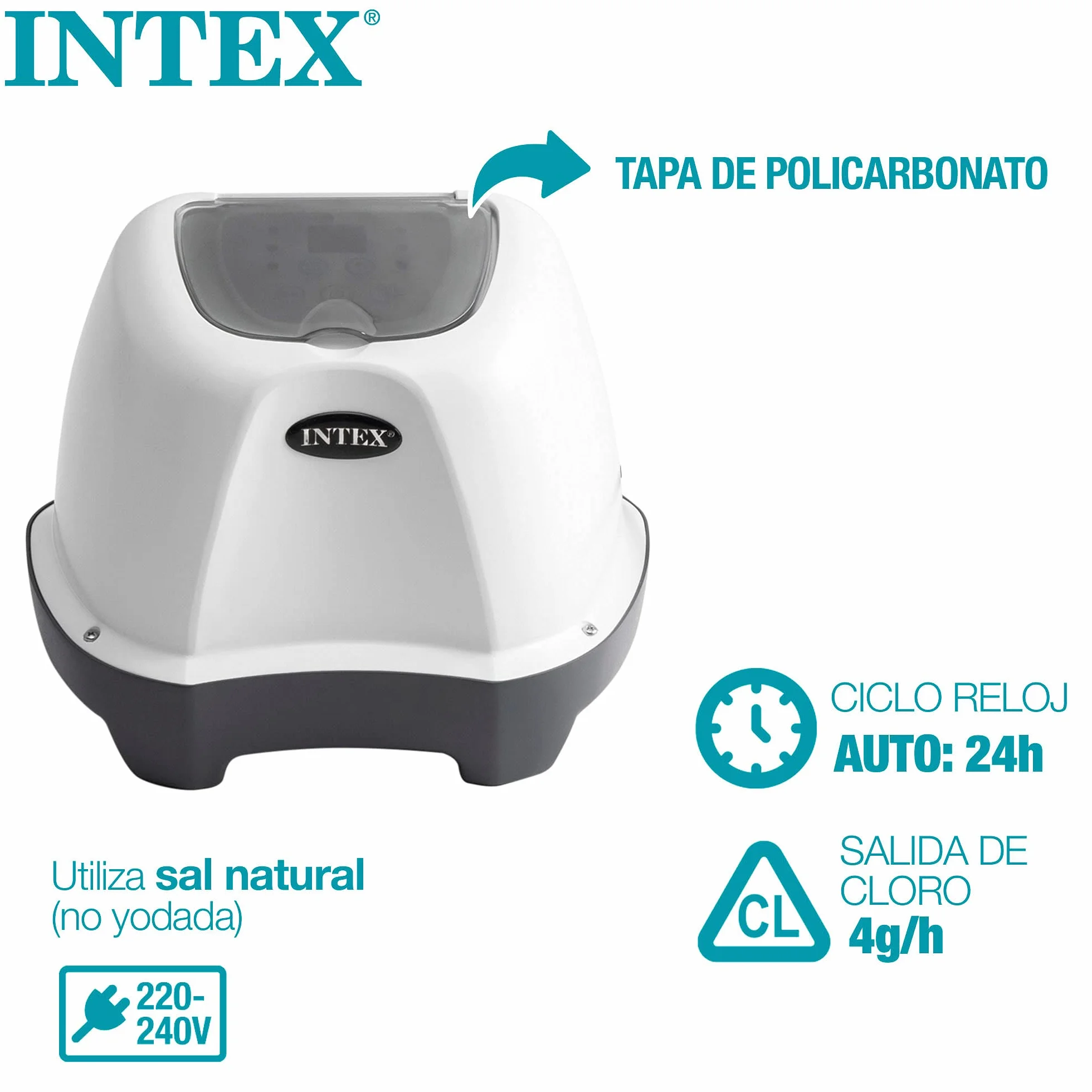 Intex System Słonej Wody 230 V Szary Biały