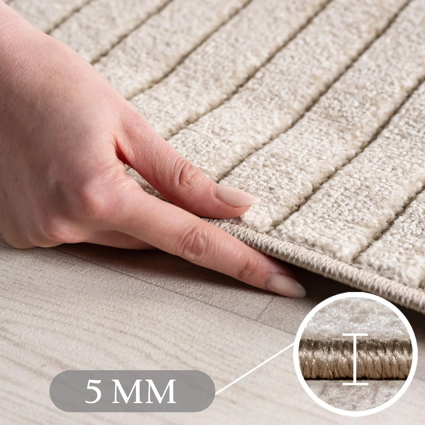 Carpetsale24 Dywan 280x370 cm XXL Beżowy, Krótkowłosy z Efektem 3D Wysoki-Niski, Wzór Boho Skandynawski, do Dużych Wnętrz lub na Balkon