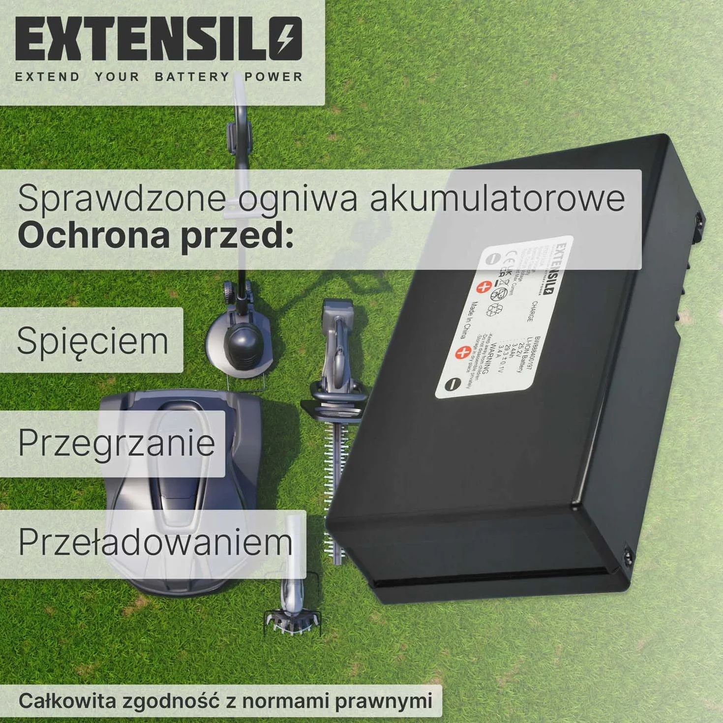 Akumulator kompatybilny z Stiga Autoclip 200, 223, 225, 228, 225s, 228s, 221, 125, 127 robot kosiarka (3400 mAh, 25,2 V, Li-Ion)