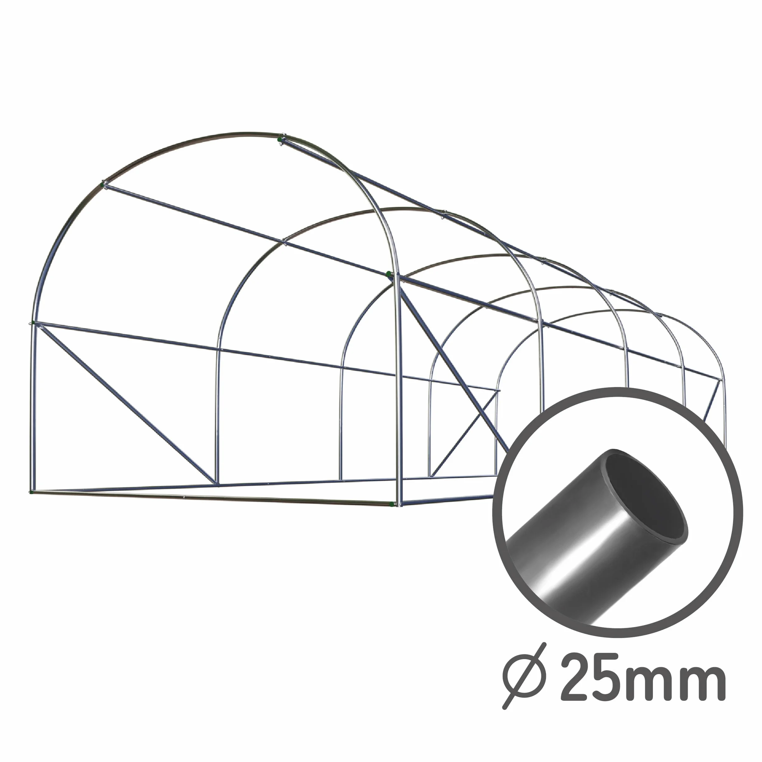 Szklarnia Foliowa Tunel Ogrodowy Stalowe Profile Okna Z Moskitierami 3 x 6 x 2 m 18m2 Zielony