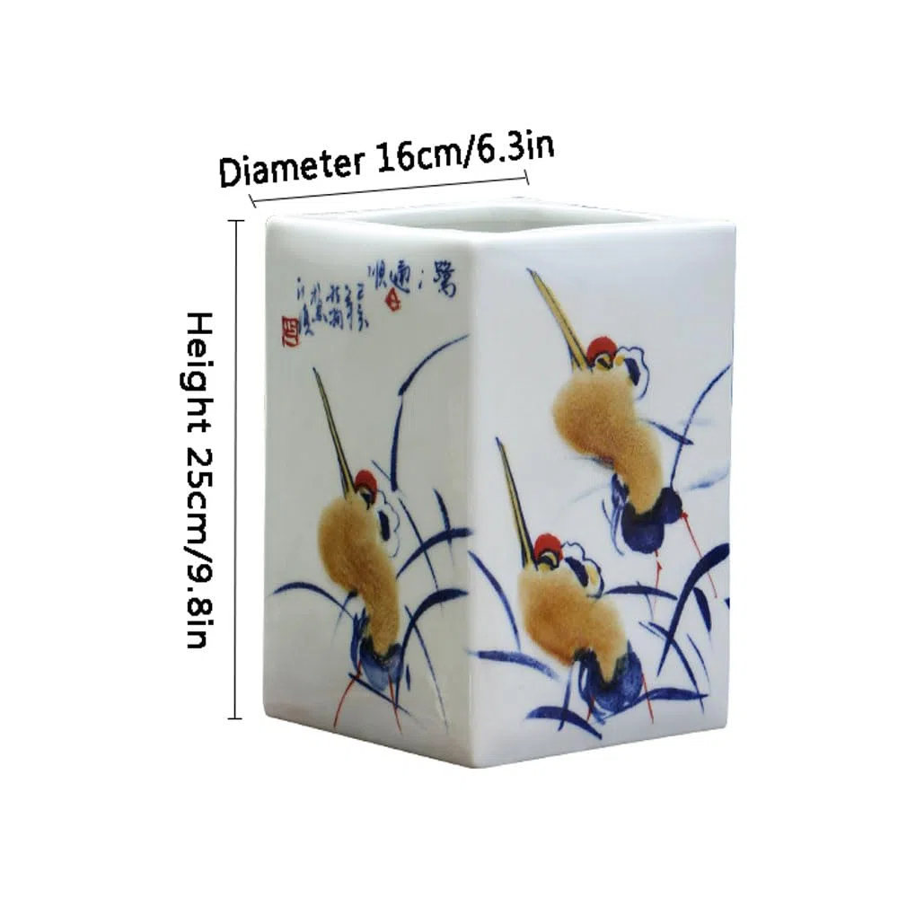 Jingdezhen ceramiczna doniczka niebiesko-biała porcelanowa doniczka chińska doniczka bonsai bohema dekoracyjna doniczka stołowa centralny element stołu do biura domowego, A