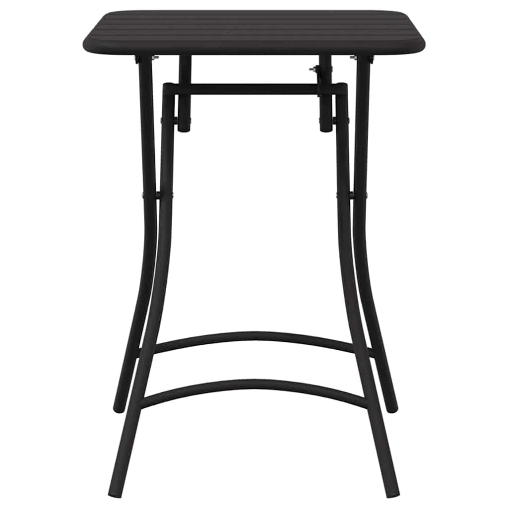 Stolik bistro antracytowy ze stali malowanej proszkowo, 55 x 55 x 72,5 cm, składany, do ogrodu, na taras, balkon, kemping, piknik i jedzenie na świeżym powietrzu