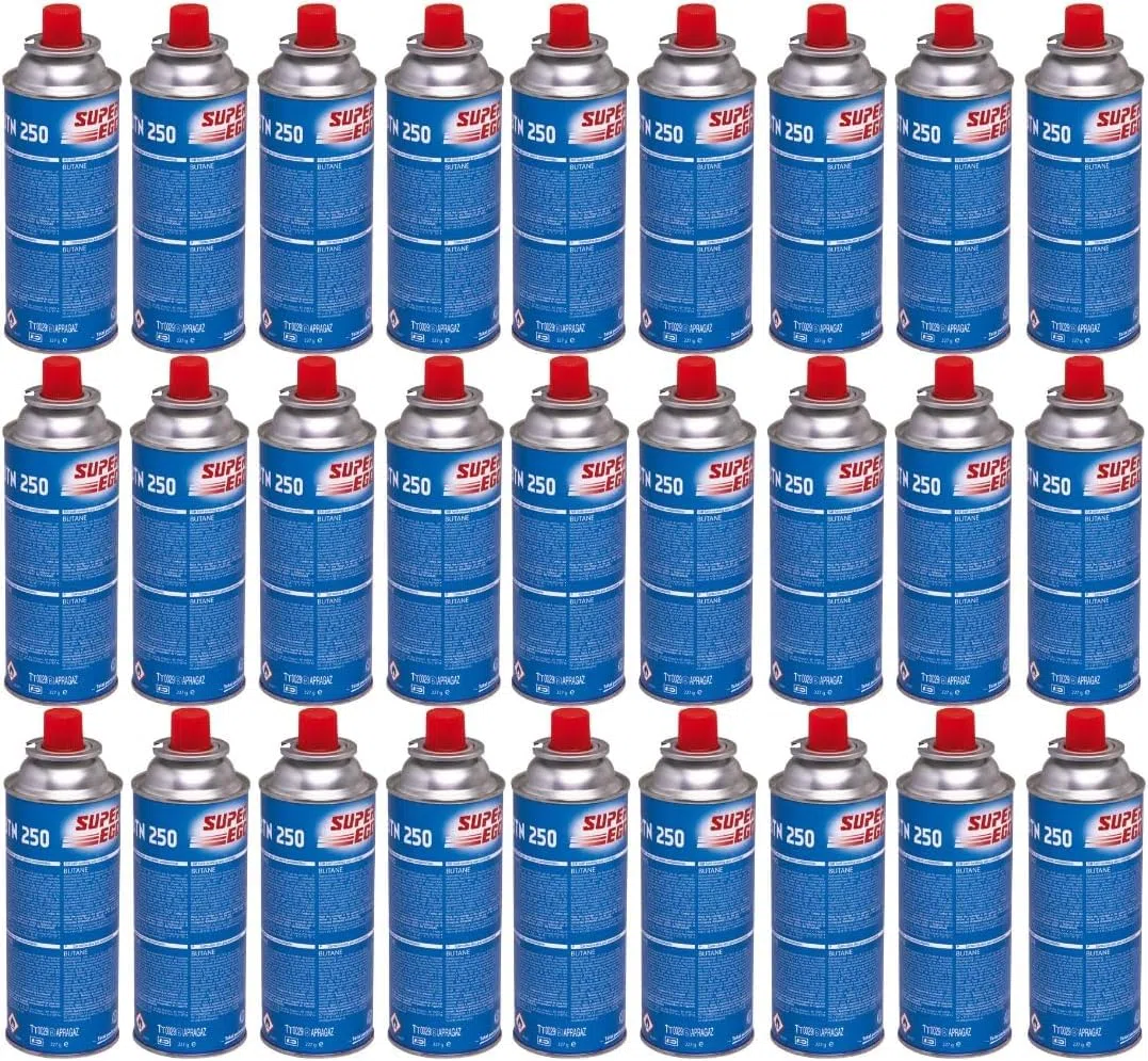 Suinga 28 x butan 220 g kartusz gazowy do palników, kempingowy wkład gazowy 250, butle, niebieski