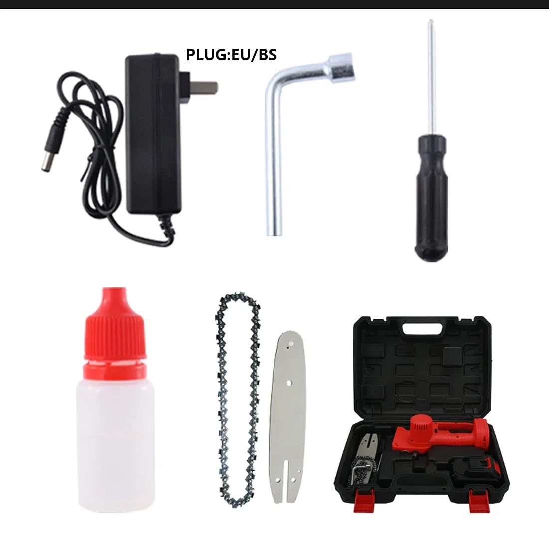 Mini piła łańcuchowa do wielokrotnego ładowania, 25 cm, litowa, mała elektryczna ręczna piła łańcuchowa, elektronarzędzia, przenośna bezprzewodowa piła ogrodowa do cięcia drewna gałęzi drzewa, (2 x baterie)