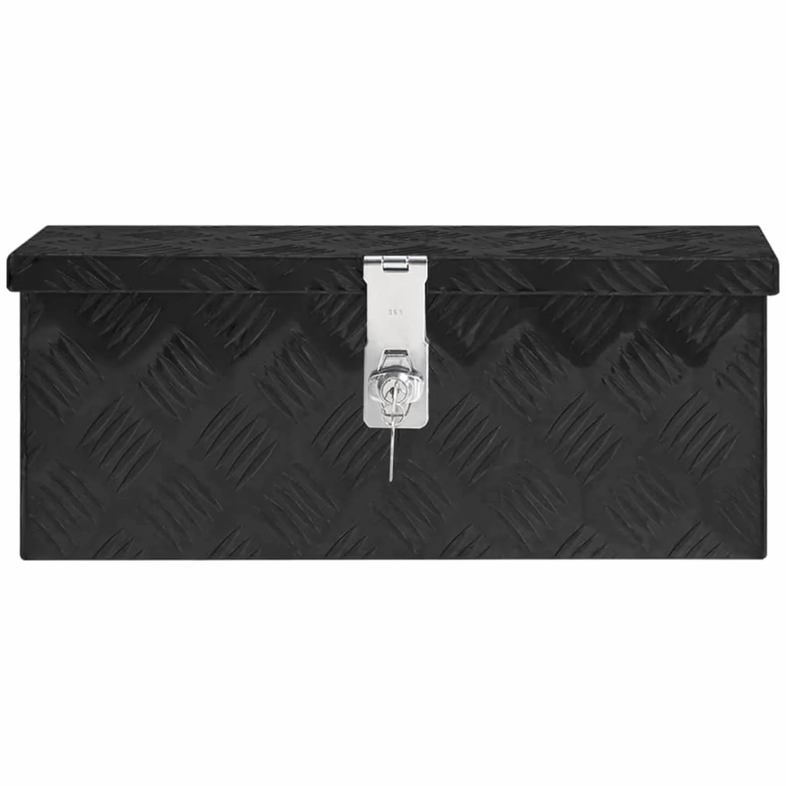 Homgoday Domowe czarne pudełko do przechowywania 50 x 15 x 20,5 cm Aluminiowe skrzynie i kufry zewnętrzne, pojemnik na narzędzia ogrodowe, pufa zewnętrzna, skrzynia zewnętrzna