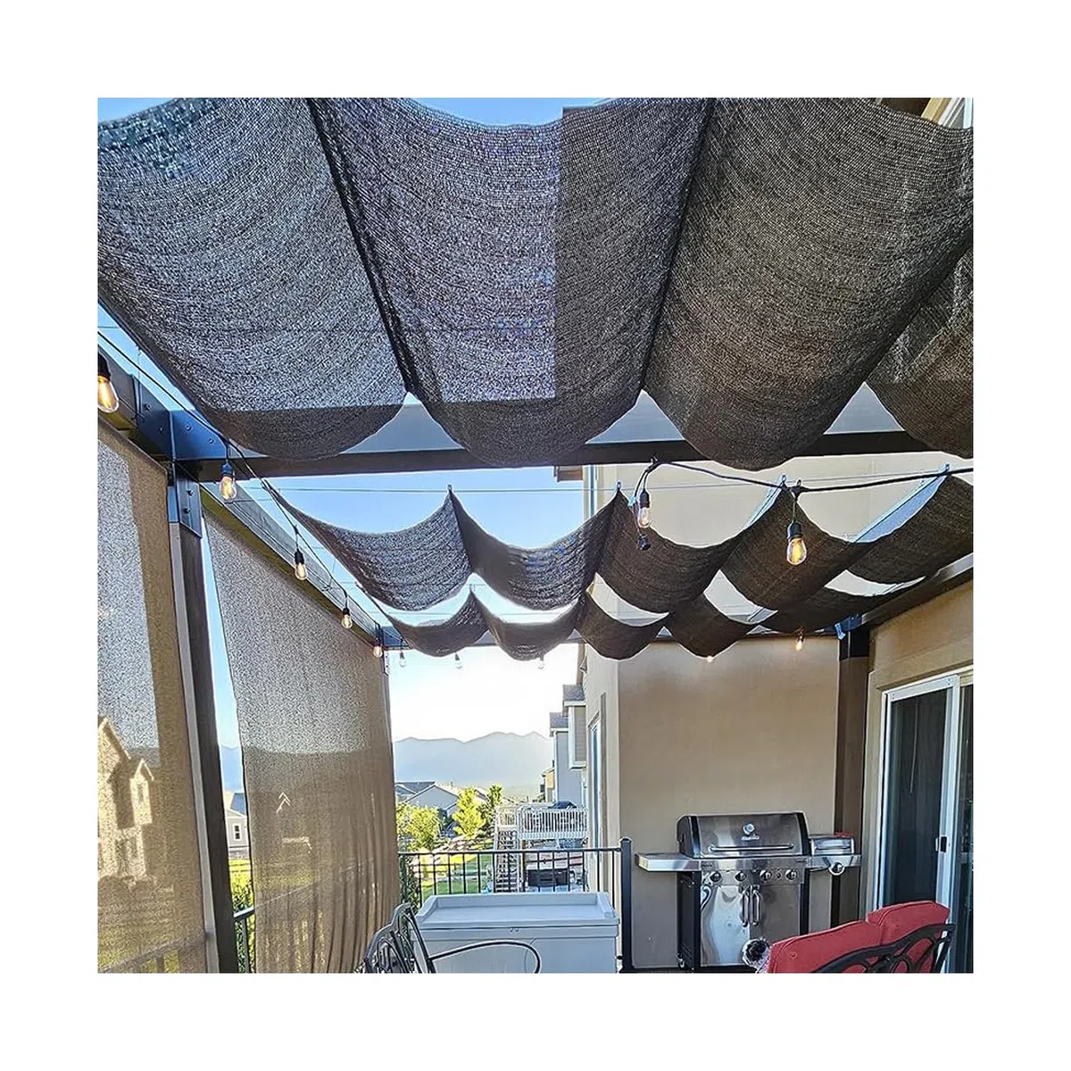 Wysuwany żagiel żaglowy, pokrowiec ochronny na meble ogrodowe, blokada UV, tkanina przeciwsłoneczna, wodoodporna, pergola, zapasowa markiza (szer. :1,8 m x dł.: 14 m)