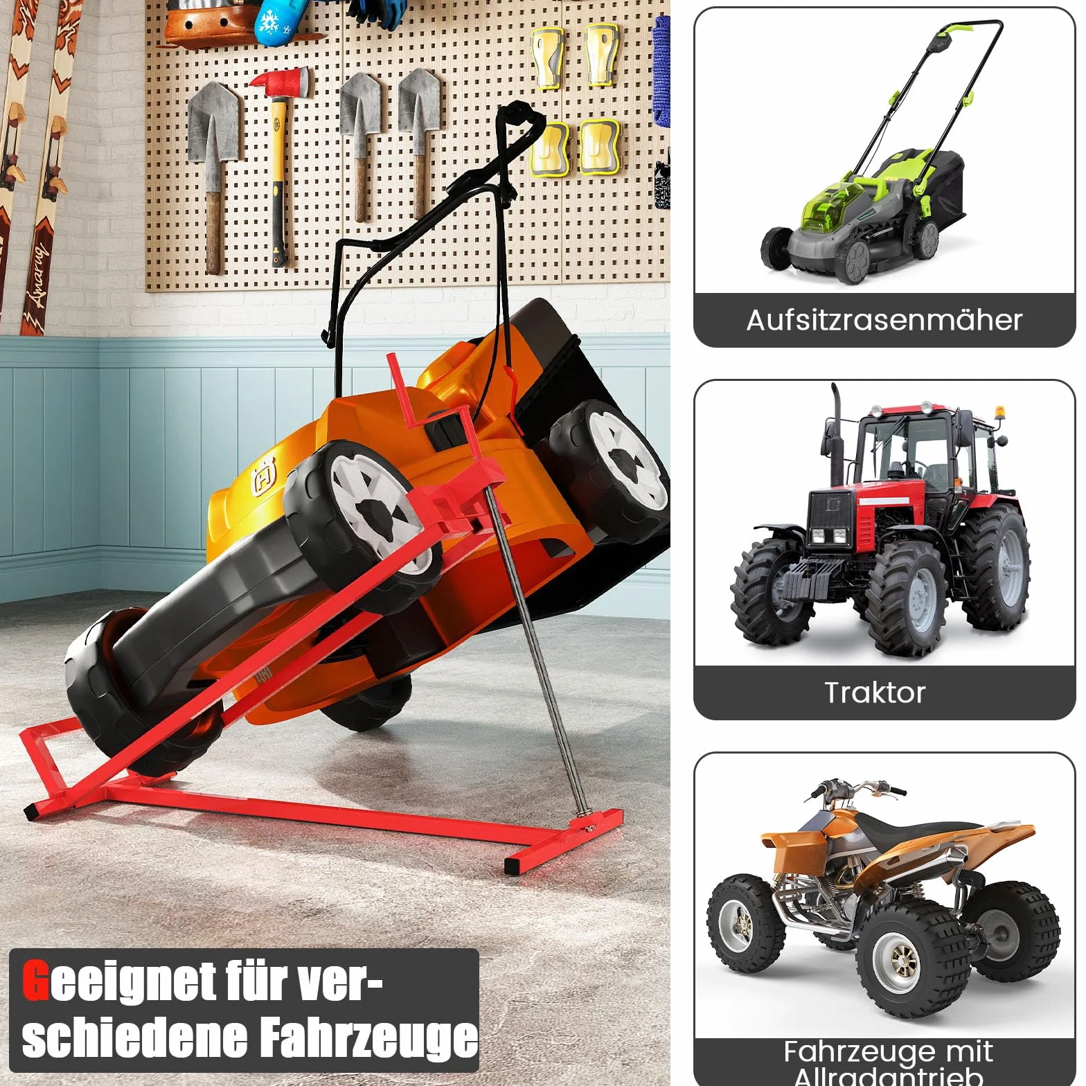 COSTWAY podnośnik do kosiarki trakcyjnej 400 kg 45° regulowany składany metalowy