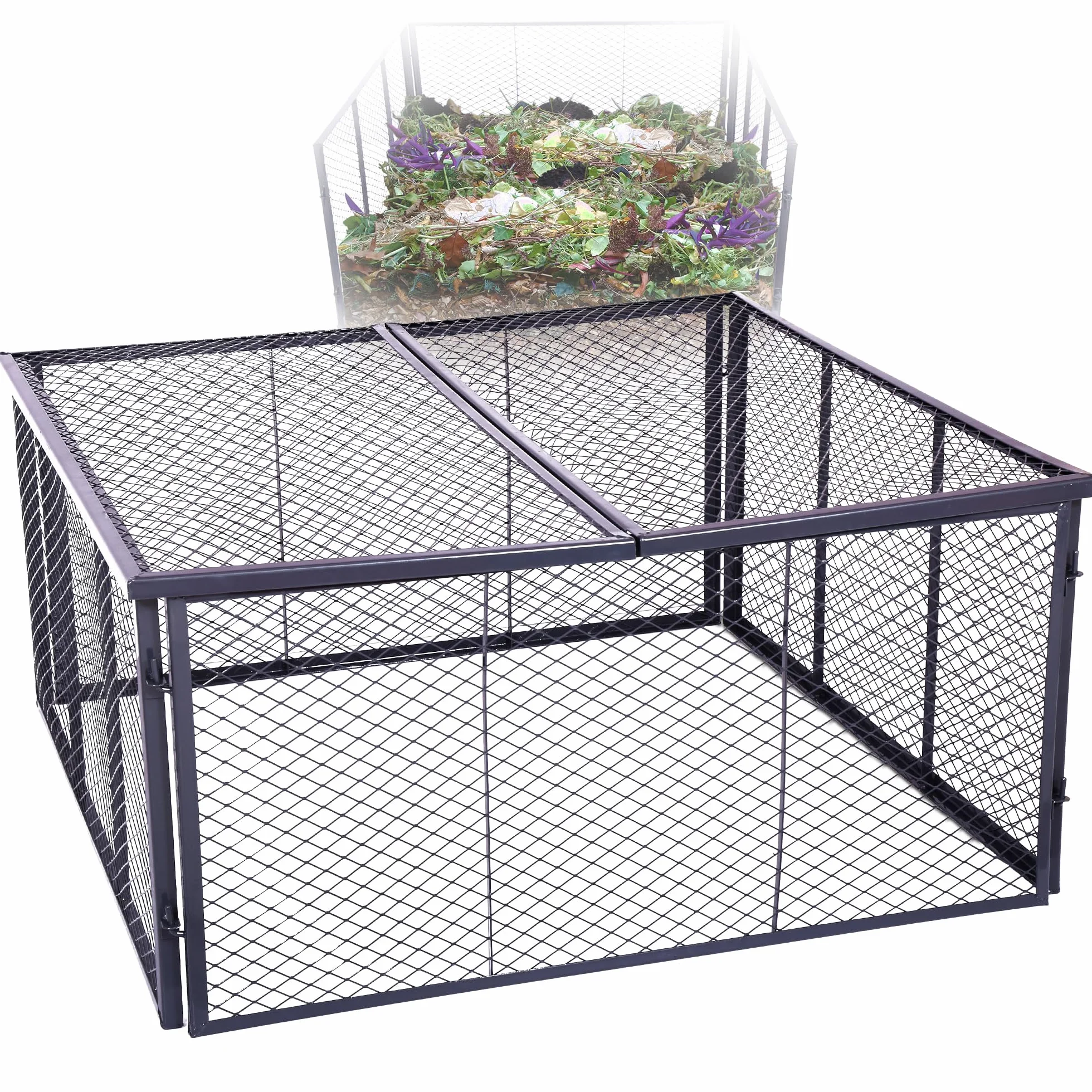 Novatool Kompostownik ogrodowy metalowy 100 x 100 x 50 cm 500 litrów