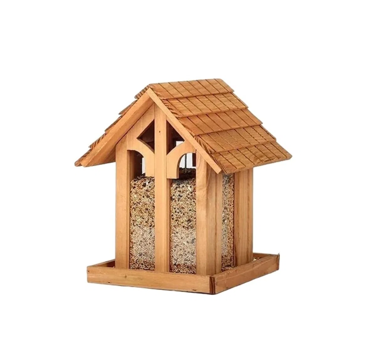 Karmnik dla Dzikich Ptaków Bird Feeder Drewniany Karmnik Dla Ptaków Wiszący Z Dachem Do Ogrodu Karmienia Na Zewnątrz Wróbli