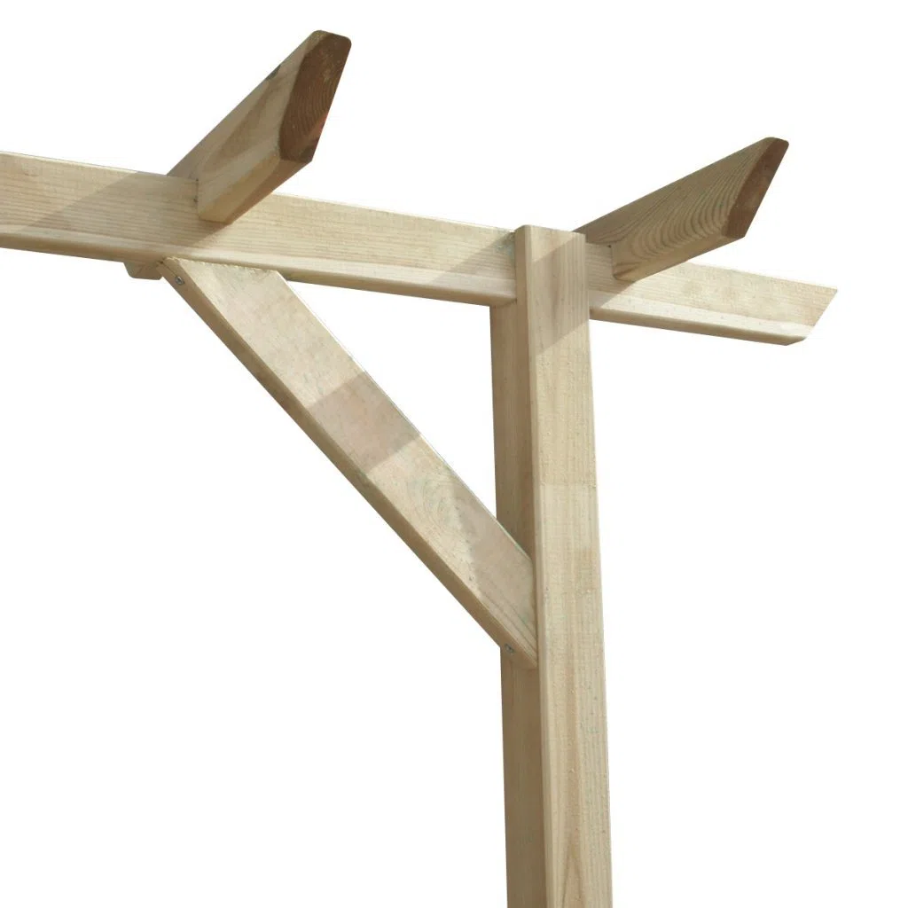 pergola ogrodowa z drewna z trzema słupkami 400 x 40 x 205 cm