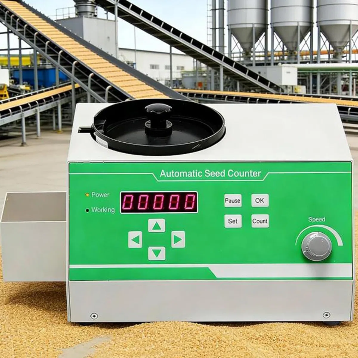 Automatyczna elektryczna maszyna do liczenia nasion, mikrokomputerowy przyrząd do liczenia z 7-biegową regulacją i wyświetlaczem LED, liczba 1-99999 dla ryżu i różnych nasion