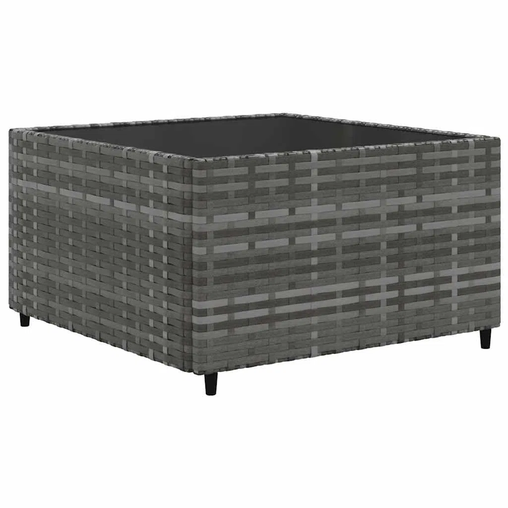9-częściowy zestaw wypoczynkowy ogrodowy, szary, polirattan, z poduszkami, modułowy, odporny na warunki atmosferyczne, na taras, balkon, do ogrodu, stolik kawowy w zestawie