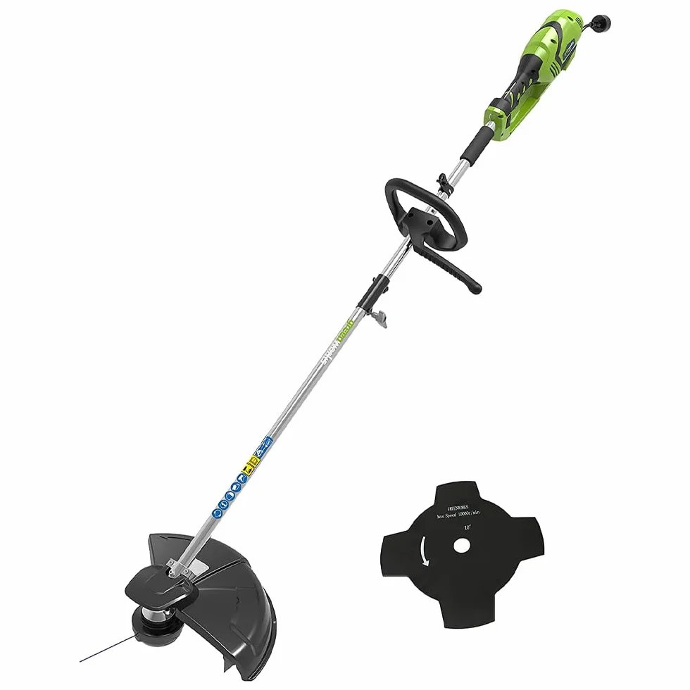 Greenworks Podkaszarka elektryczna 2w1 GST1246 (AC Electric 230V moc silnika 1200W szerokość koszenia 40cm żyłka tnąca 2mm 5500 obr/min regulowany dodatkowy uchwyt półautomatyczna szpula żyłki)