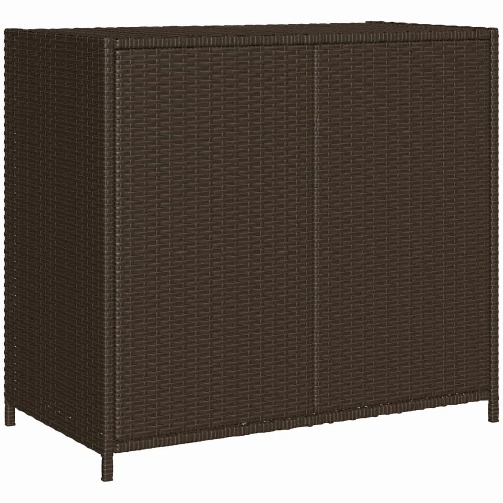 LAPOOH Szafka ogrodowa rattanowa PE brązowa 83x45x76 cm, Szafa zewnętrzna Miotła, Szafka zewnętrzna Przechowywanie, Szafka zewnętrzna Ogród, Meble ogrodowe - 365544