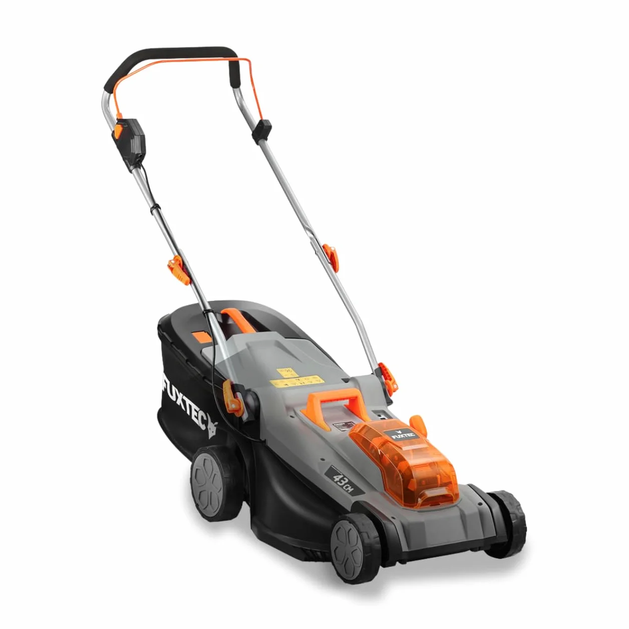 Kosiarka akumulatorowa FUXTEC 40V (2x20V) E2RM43 - szerokosc koszenia 43 cm, zmienna wysokosc koszenia, kosiarka elektryczna, akumulatorowa (akumulator litowo-jonowy i ladowarka w zestawie)