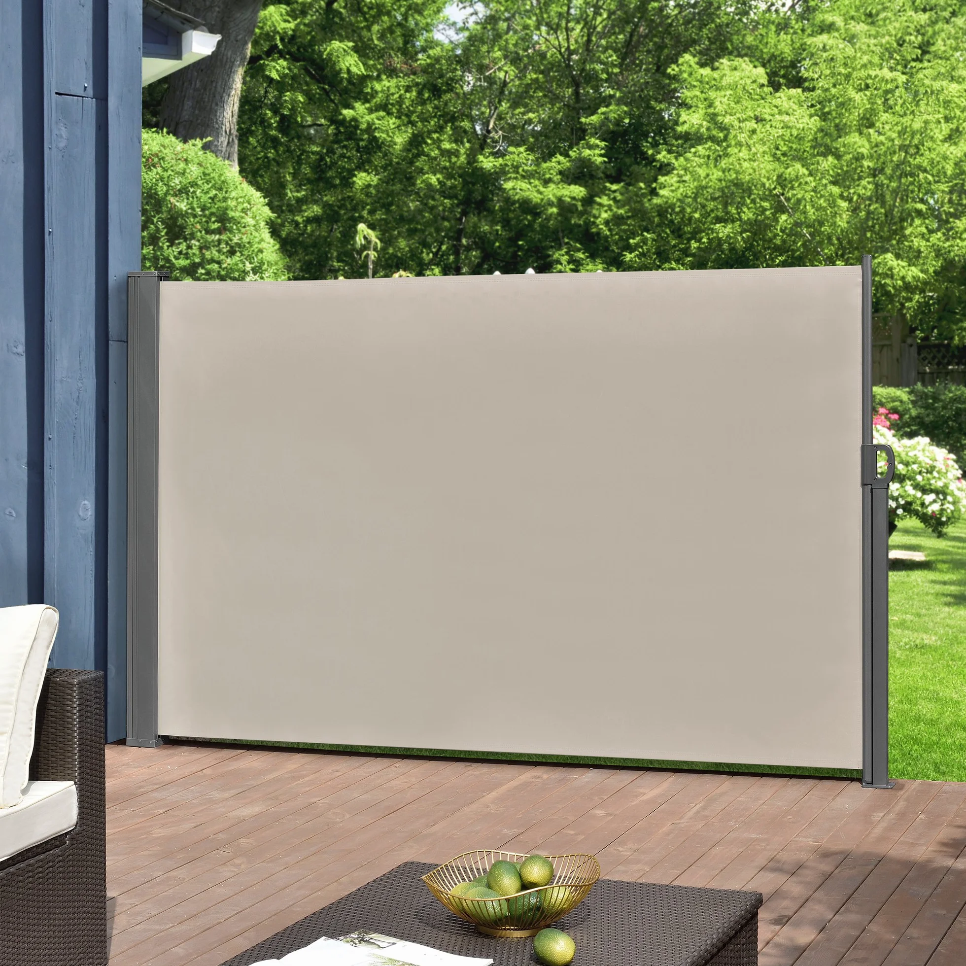 pro.tec Markiza boczna, 180 x 300 cm, kolor piaskowy, beżowy, odporna na warunki atmosferyczne, ochrona przed słońcem i wiatrem