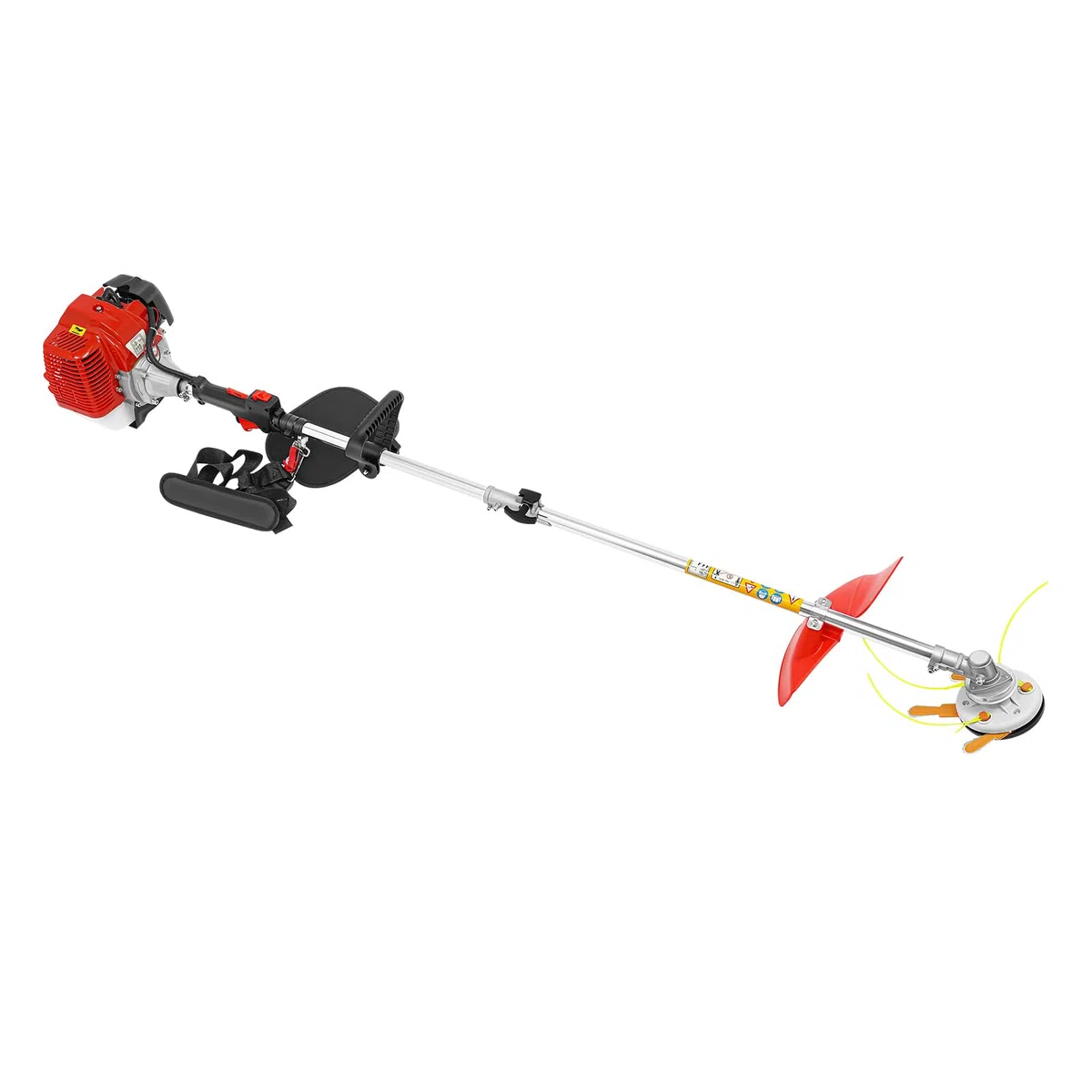 Benzynowa podkaszarka do trawy z silnikiem 2-suwowym, pojemność skokowa 43 cm³, moc 1,25 kW, 8500 obr./min, bezprzewodowa, z paskiem do noszenia, do trawnika, sadów, winnic i chwastów
