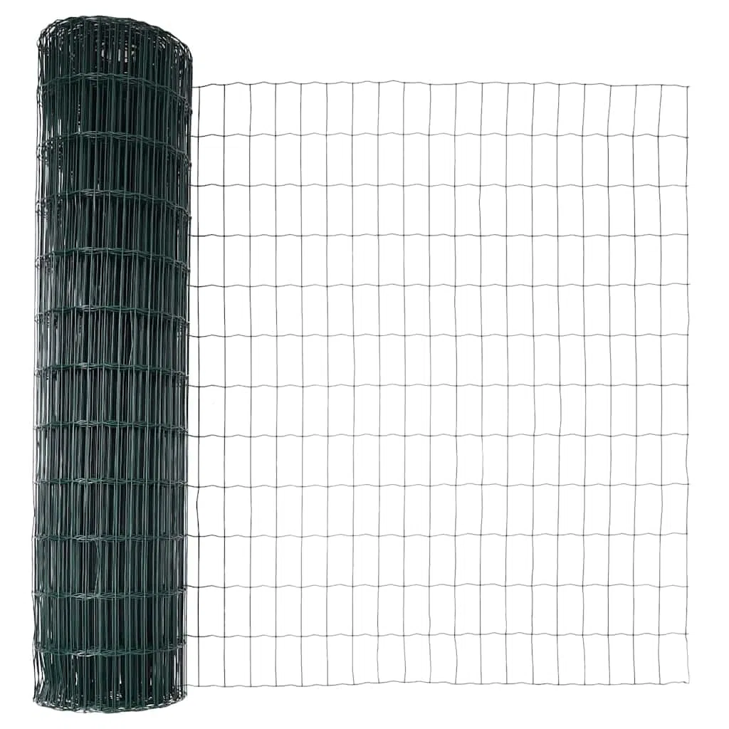 vidaXL Ogrodzenie Euro 1,2 x 25 m Żelazo pokryte PVC zielony | Solidna budowa z wytrzymałych materiałów, Idealne do ogrodów, granic i dekoracji,