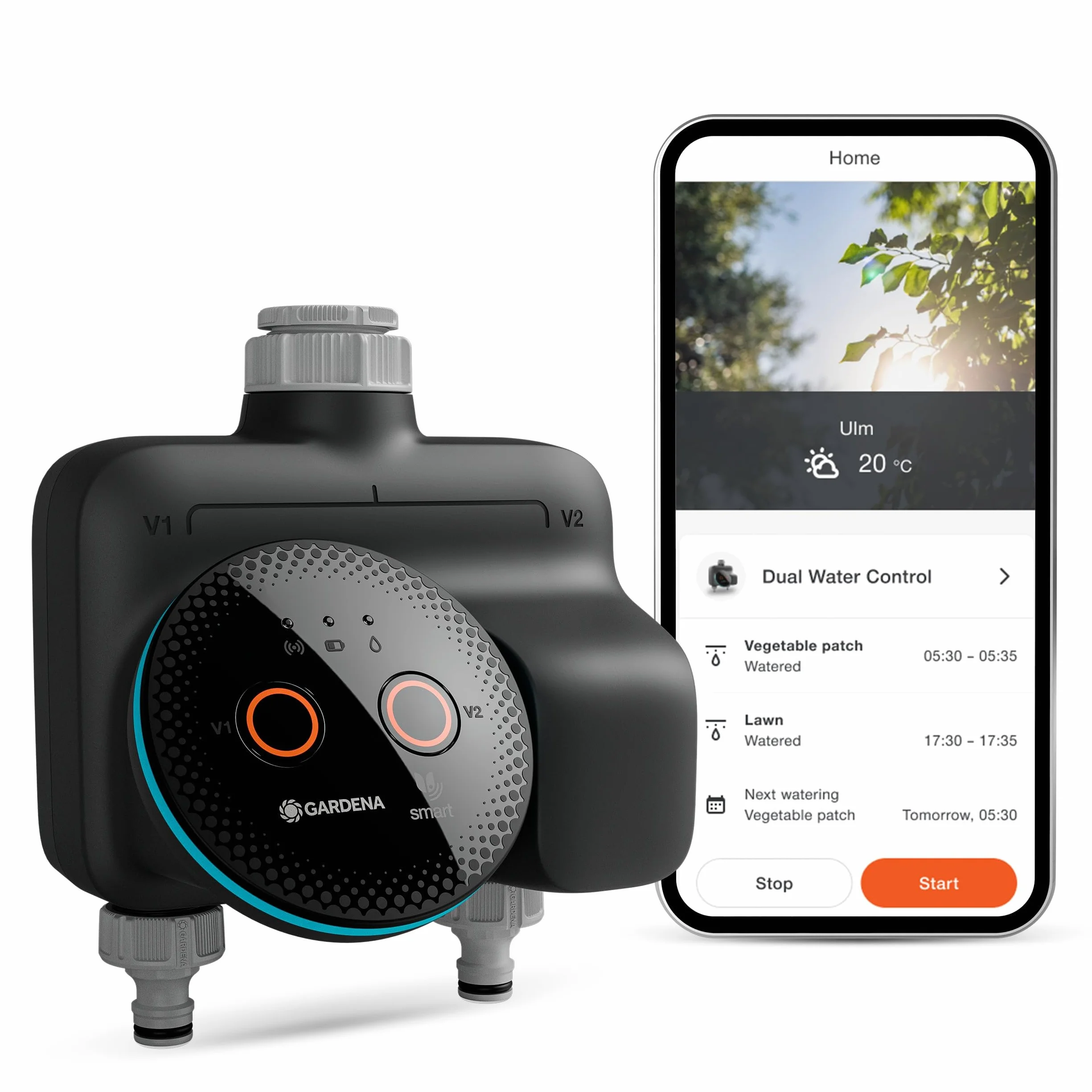 Gardena Smart Sterownik Nawadniania Dual 19034-20 do Dwóch Stref Ogrodu