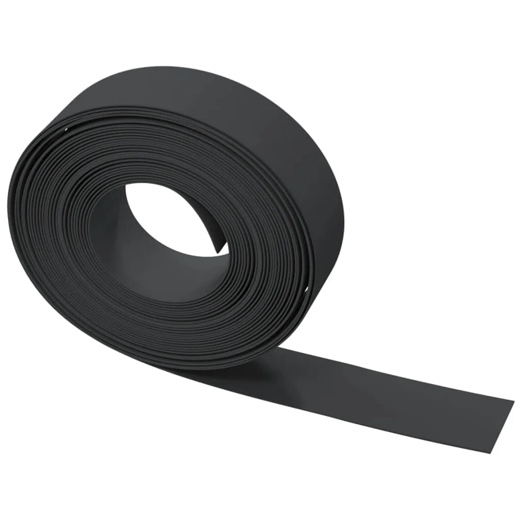 Krawędzie trawnika, 5 szt., czarne, 10 m x 15 cm, z polietylenu, obramowanie grządki, krawędź trawnika, krawędź koszenia, krawędź ogrodowa, krawężnik palisada do podwyższonych rabatek
