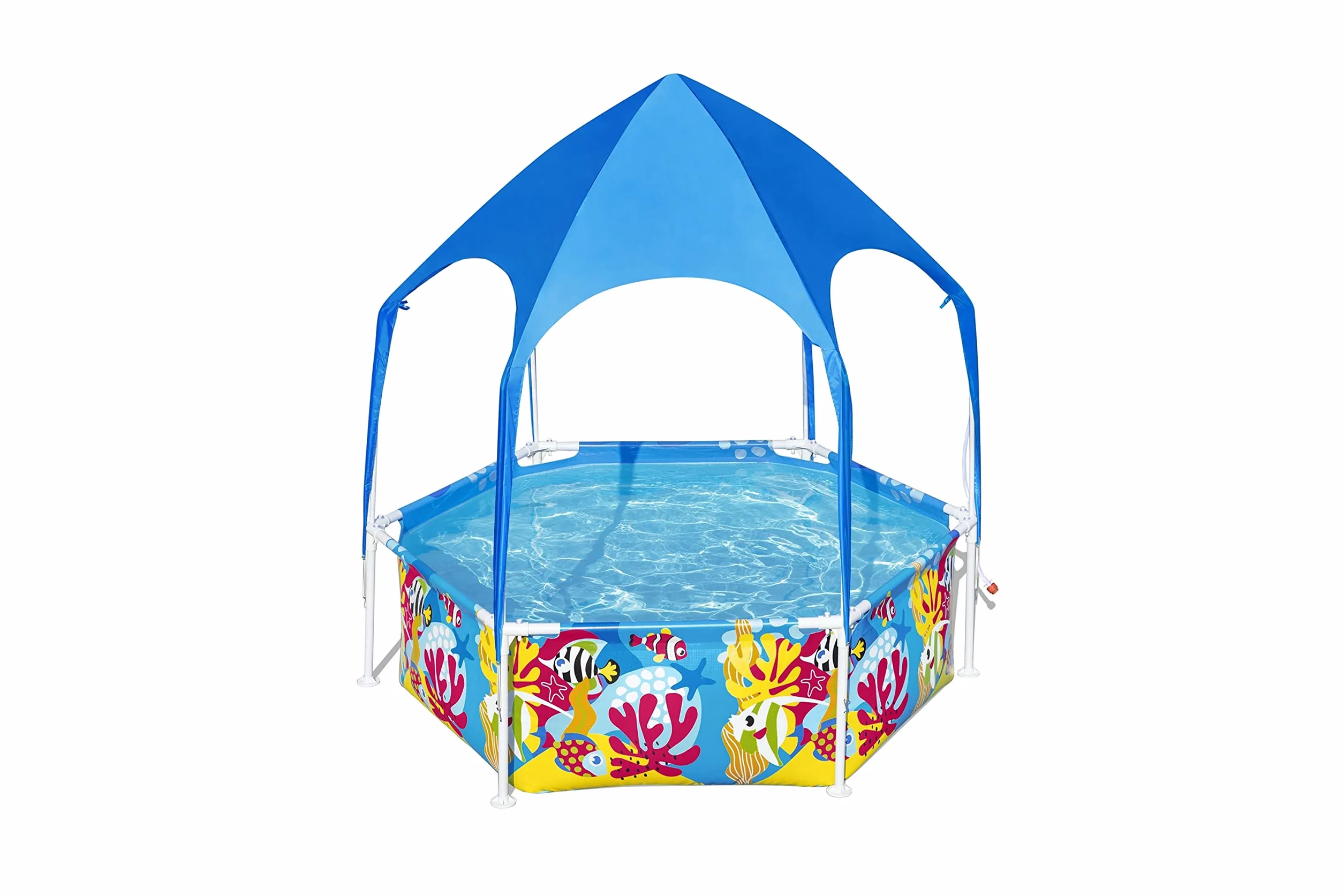 Bestway Splash in Shade 1,83 m x 1,83 m x 51 cm okrągły basen z wkładką DuraPlus i baldachimem UV