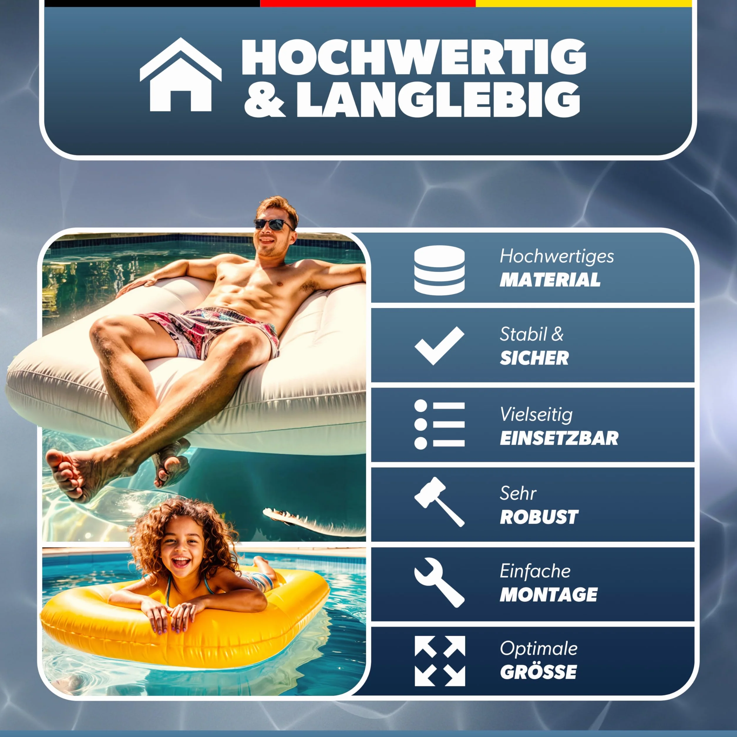poolomio® Drabina schodowa do spa i jacuzzi | 2-stopniowa drabina rozłupująca z PCW | 70 x 65 x 24 cm | antypoślizgowa powierzchnia, łatwy montaż