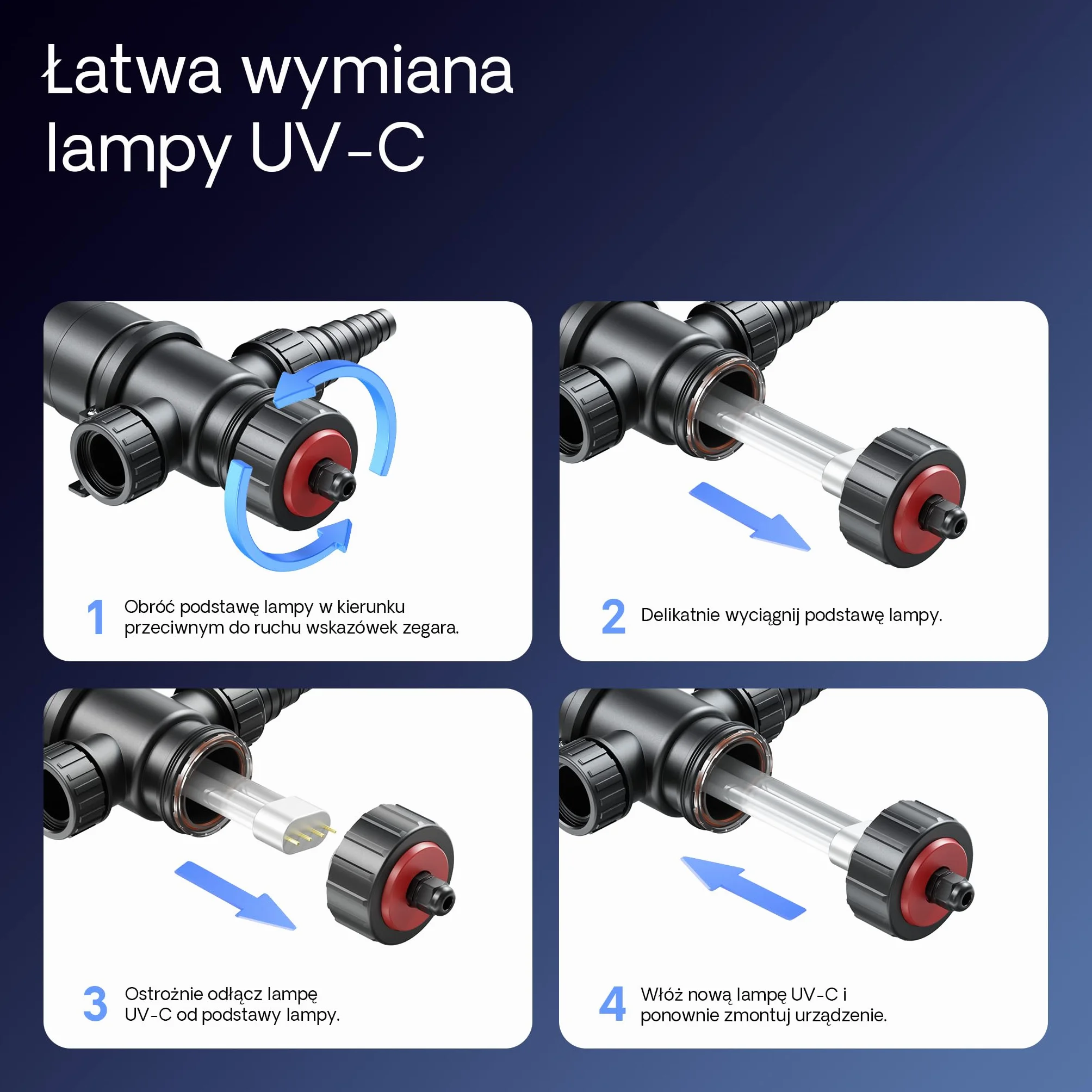 SunSun CUV-136 sterylizator UV-C do oczka wodnego i stawu, lampa uv do eliminacji glonów i bakterii, filtr do oczek wodnych 36 W energooszczędny