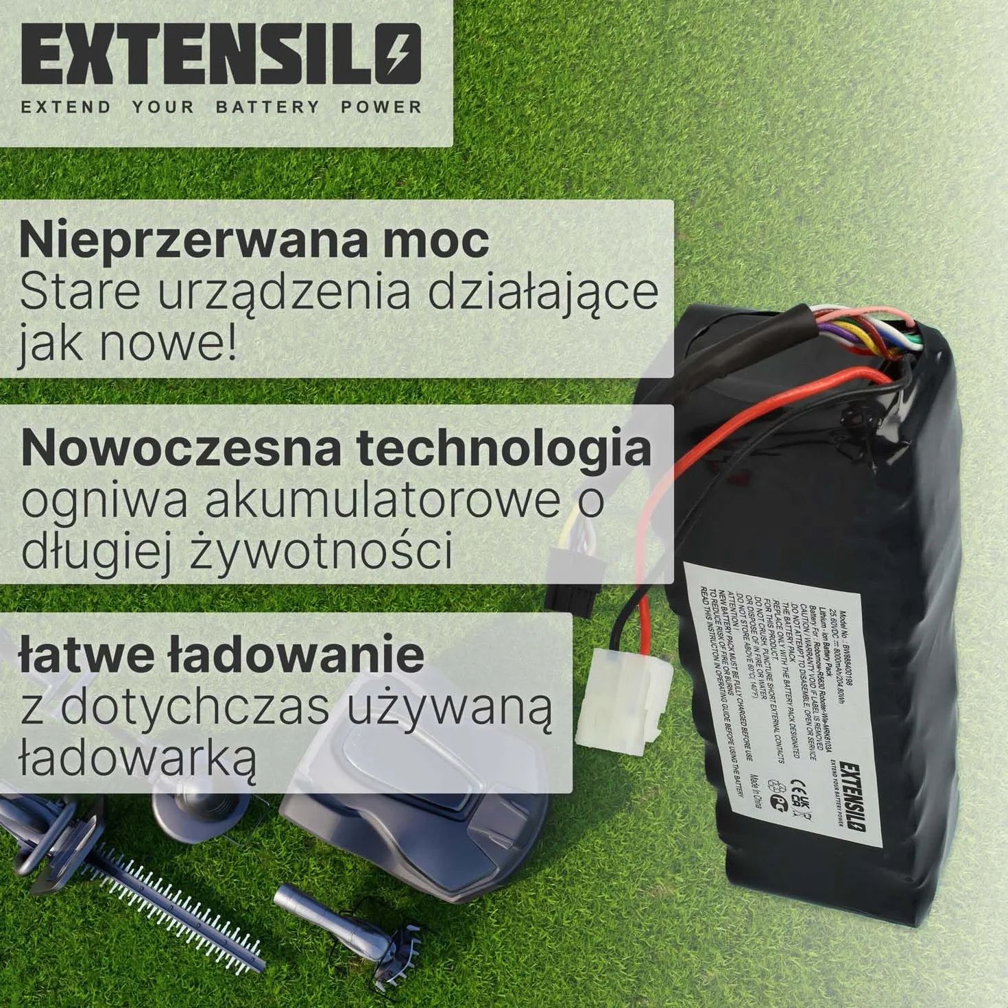 Akumulator zamienny 8000 mAh 25,6 V litowo-jonowy do kosiarek automatycznych BAT6000A BAT6000C BAT6001B