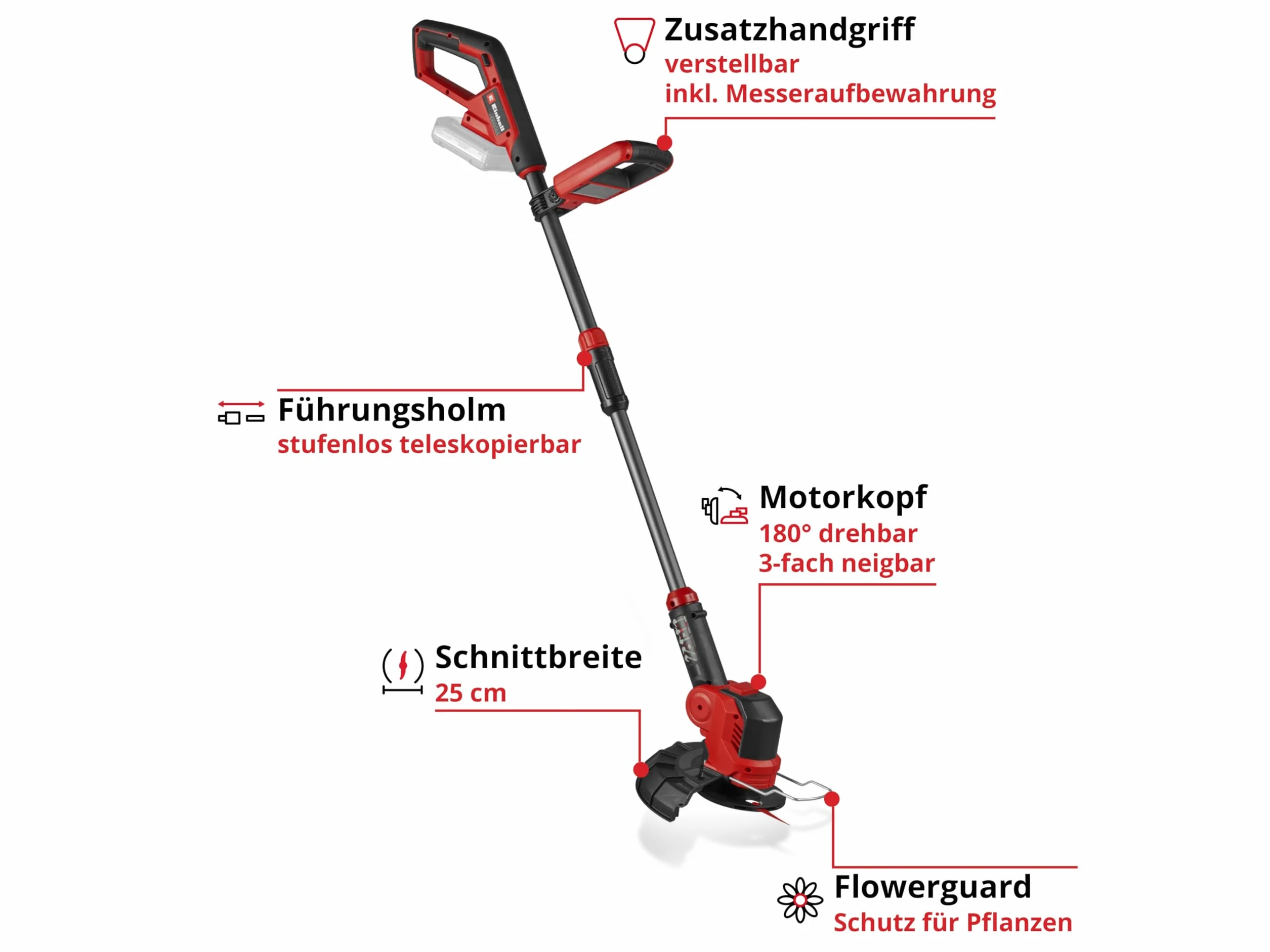 Einhell Akumulatorowa podkaszarka do trawy GE-CT 18/25 Li-Solo Power X-Change 18 V szerokość cięcia 25 cm