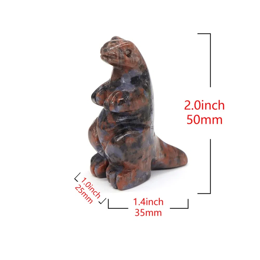 2 "posąg dinozaura kamień naturalny kryształ rzeźbione uzdrawianie Reiki figurka zwierzątko rzemiosło z kamieni szlachetnych dekoracja wnętrz prezent na Halloween (Color : Tree agate, Size : 5 PCS)