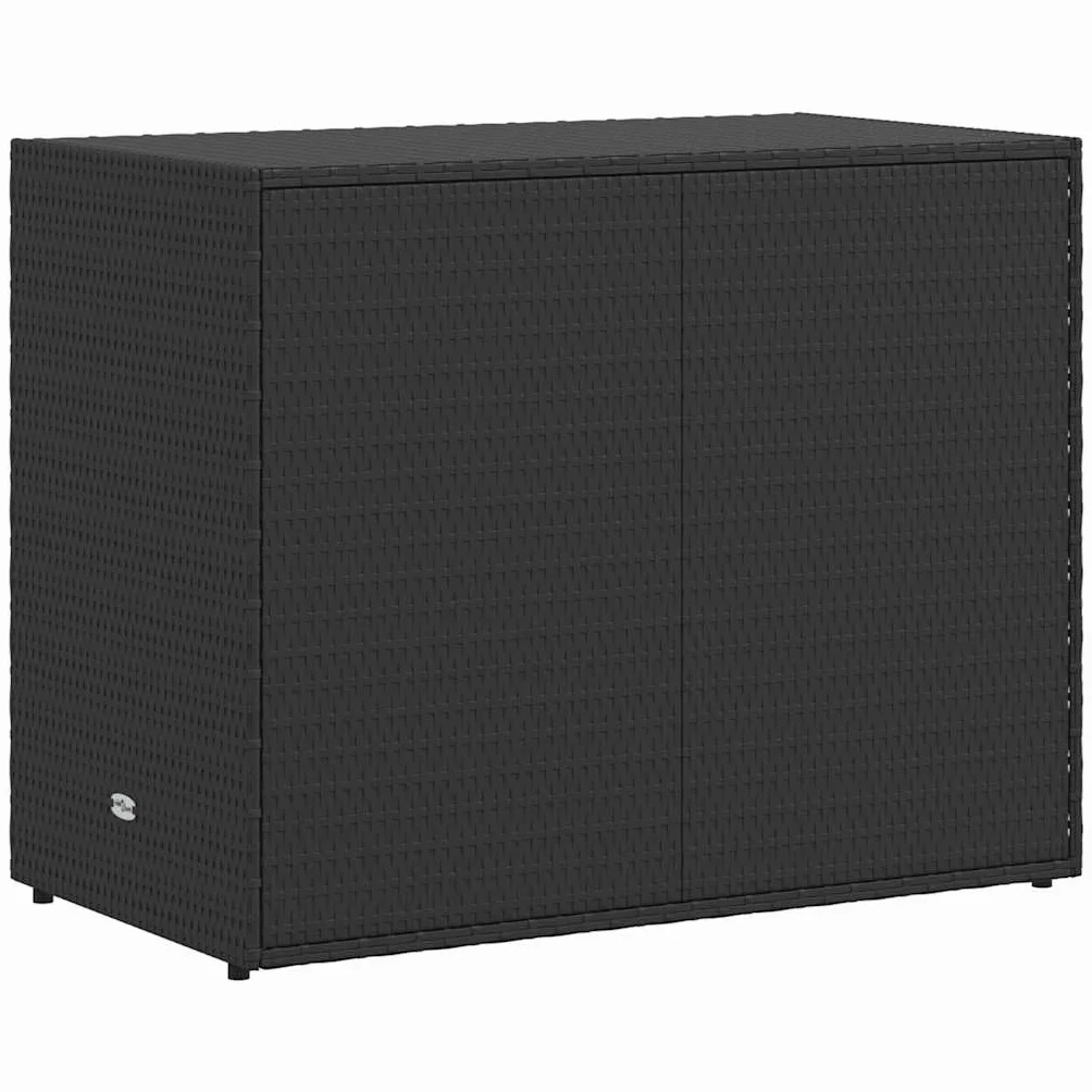 vidaXL Szafka ogrodowa polirattan czarna 100x55,5x80 cm