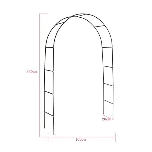Wytrzymały metalowy łuk różany do użytku wewnątrz i na zewnątrz, solidny stojak na kwiaty pergola i wsparcie dla roślin pnących, elegancka czarna rama pawilonu ogrodowego