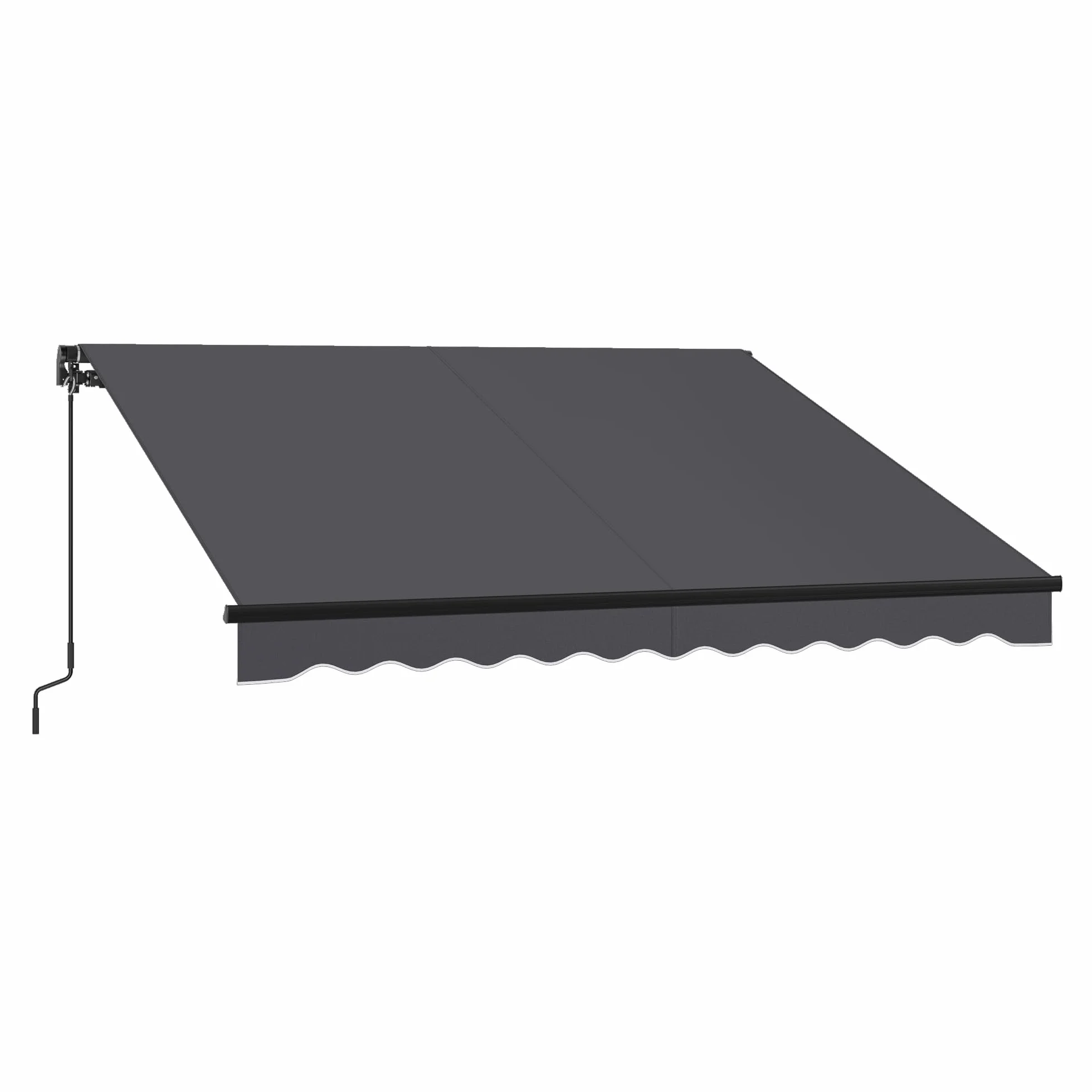 SONGMICS Markiza przegubowa, markiza z korbą ręczną, ochrona przed słońcem, UPF 50+, stop aluminium, regulowana, 300 x 250 cm, szara GSA306GZ01