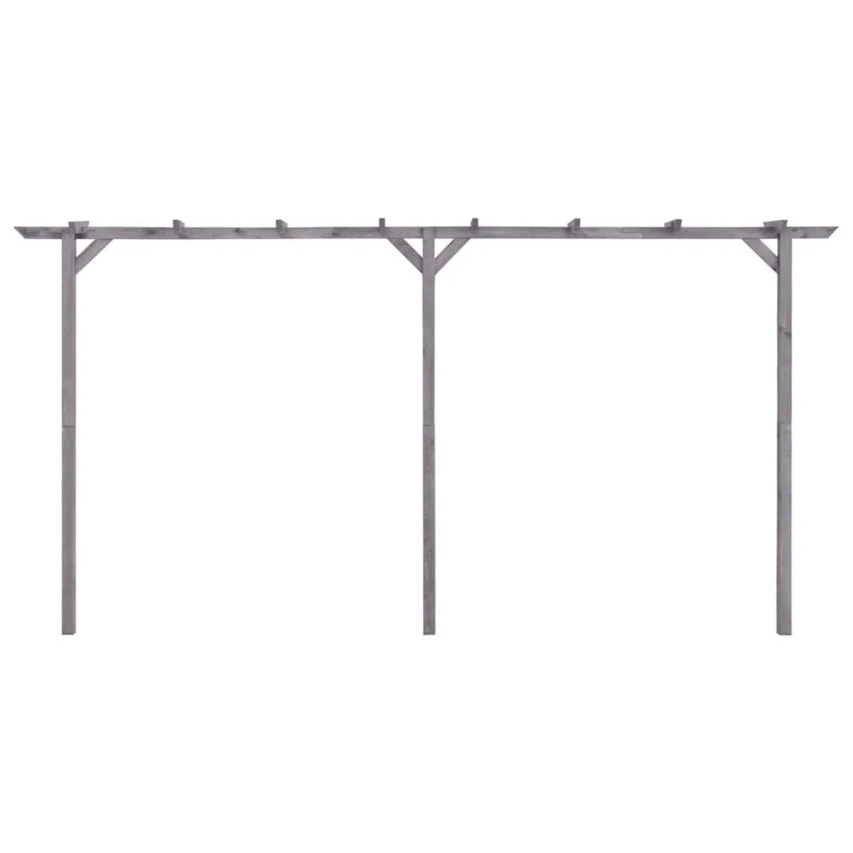 Pergola ogrodowa na zewnątrz, drewniana pergola na patio, szara altanka, 400 x 40 x 205 cm, sosna, idealna na podwórko, stylowa pergola do przestrzeni zewnętrznych