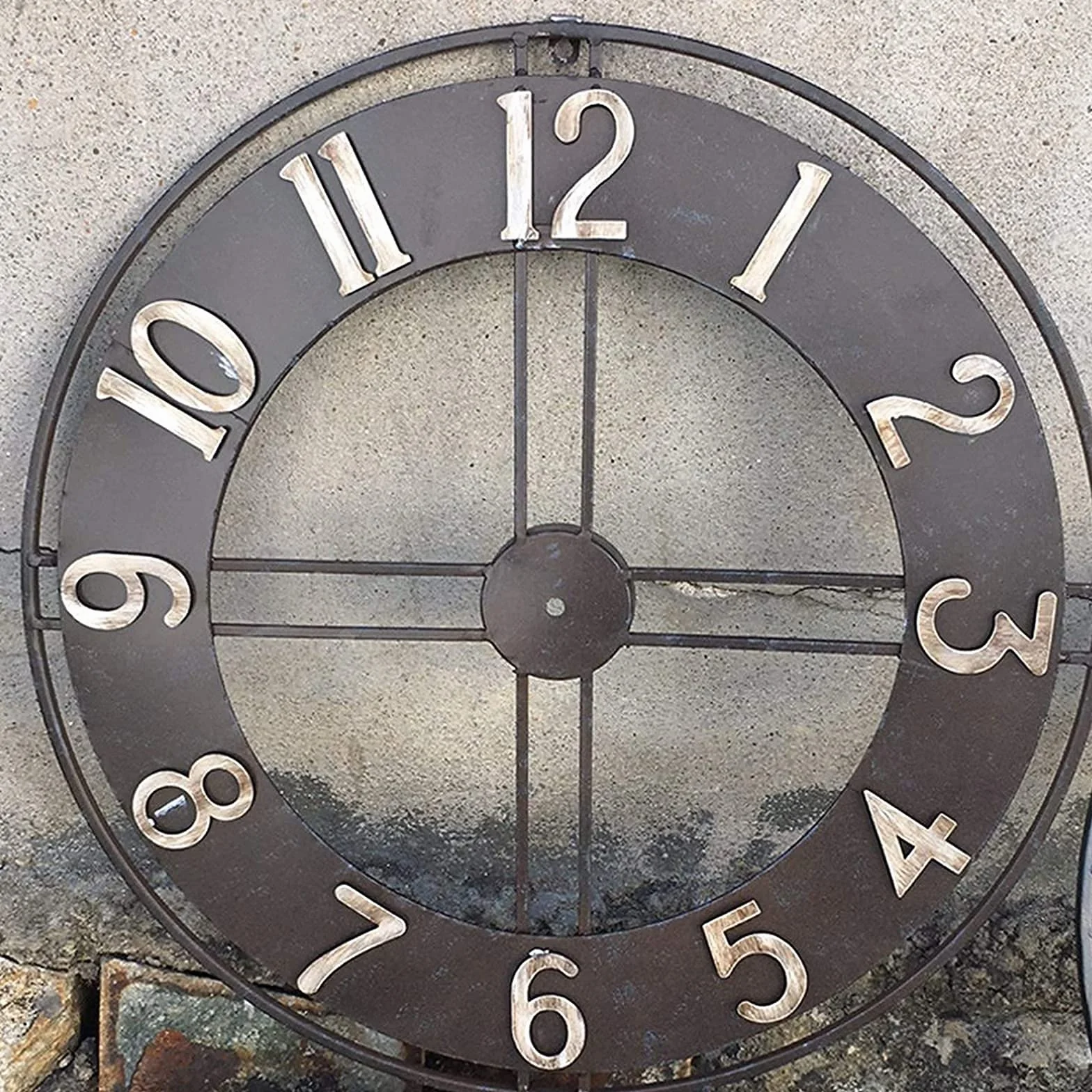 Duży zewnętrzny zegar ścienny 60 cm z kutego żelaza retro zegar ogrodowy odporny na warunki atmosferyczne zegar zewnętrzny ogród ogromny otwarty zegar ścienny dekoracja zewnętrzne zegary