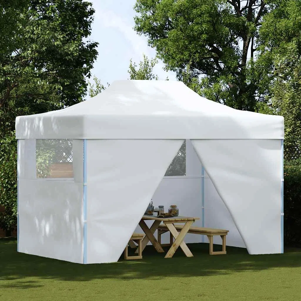Składany Namiot Imprezowy 4 Ściany 280x410x315 cm Stal | Tkanina Oxford 600D, Powłoka PVC, Wodoodporny Dach, Przezroczyste Okna, Łatwy Montaż