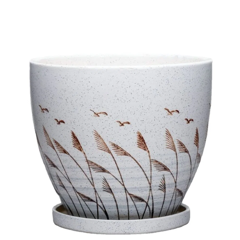 XIALON 16,5 cm ceramiczna doniczka dolna taca doniczka na kwiaty kompletna doniczka na kwiaty orchidei