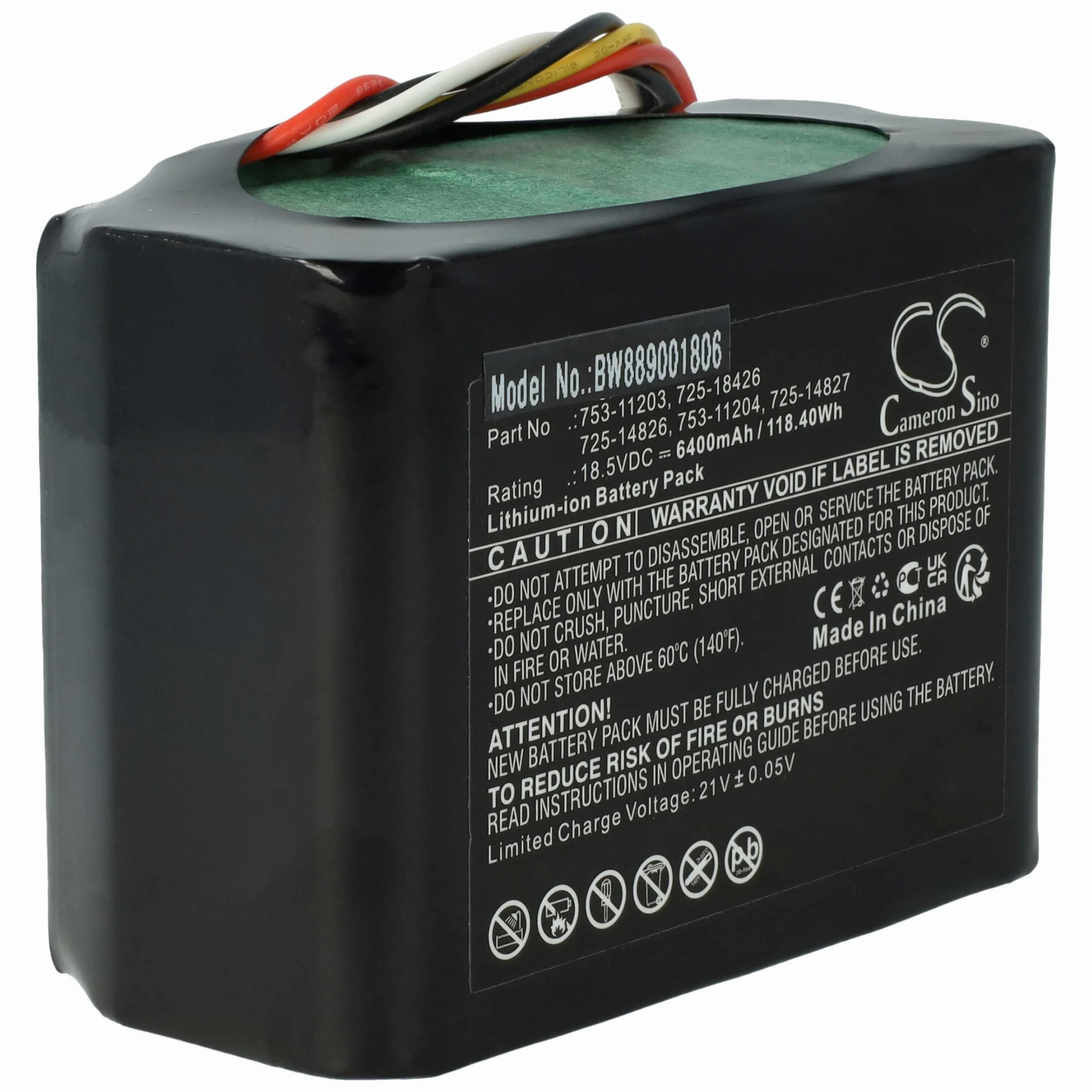 vhbw Akumulator kompatybilny z kosiarką Cub Cadet XR5 2000, 1000, 1000 2021 (6400 mAh, 18,5 V, litowo-jonowa)